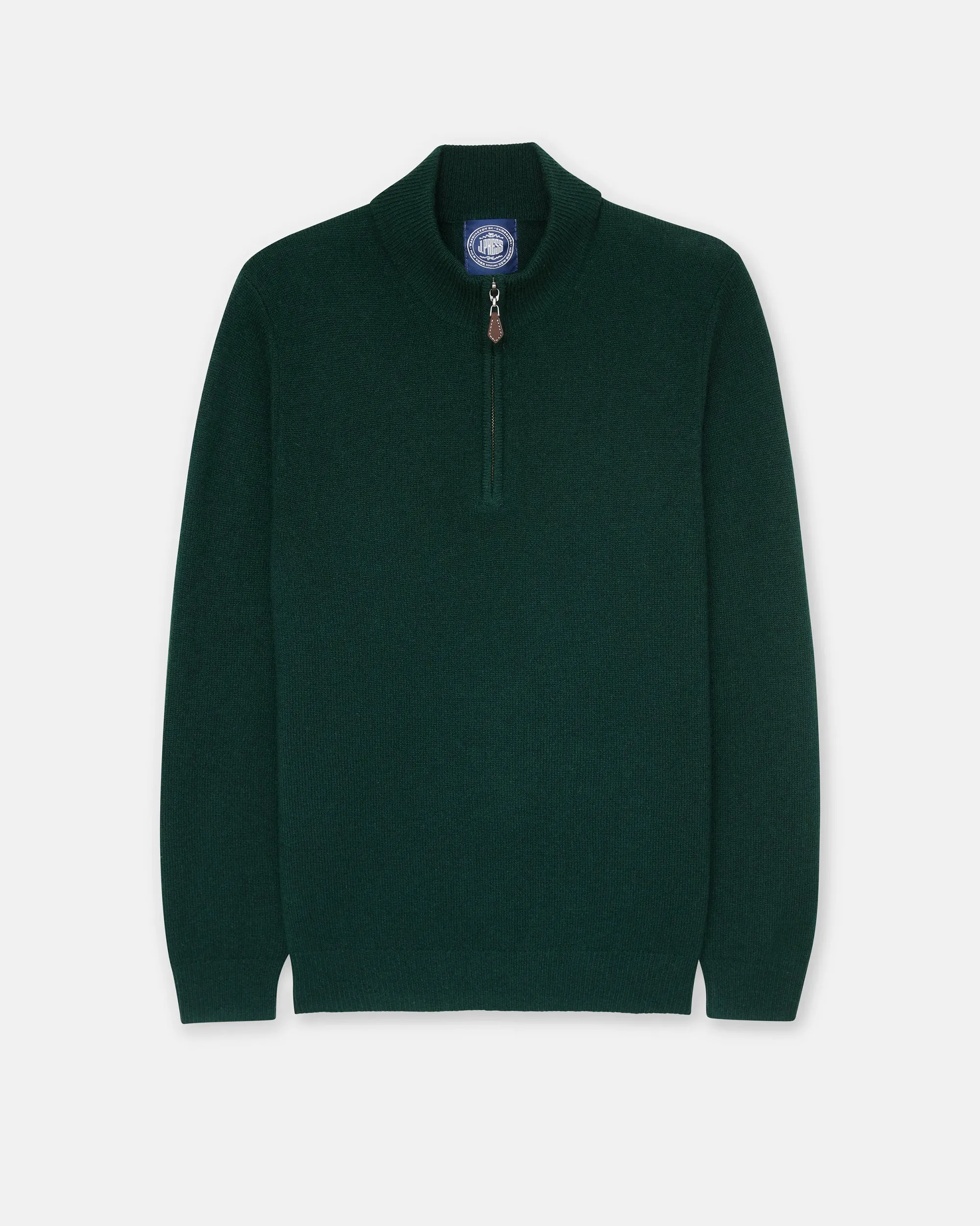 Bottle Green Lambswool Quarter Zip-up Sweater sold by J. Press product image thumbnail 2