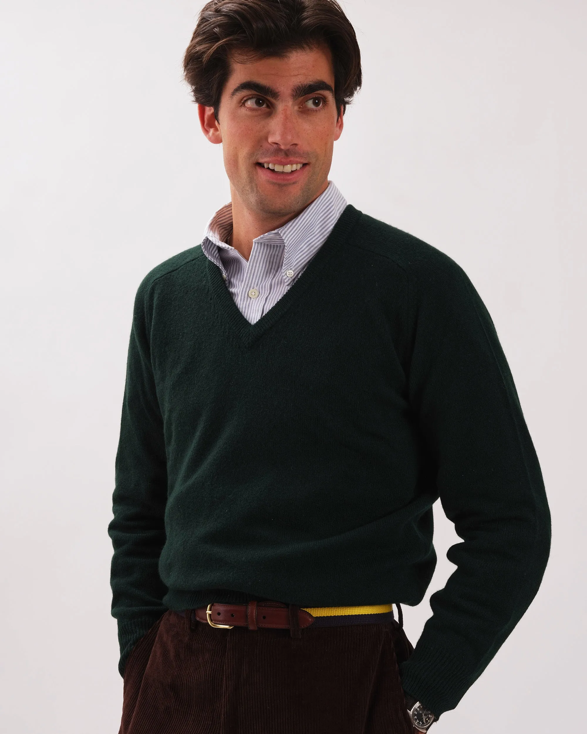 Tartan Green Lambswool V-neck Sweater sold by J. Press product image thumbnail 3
