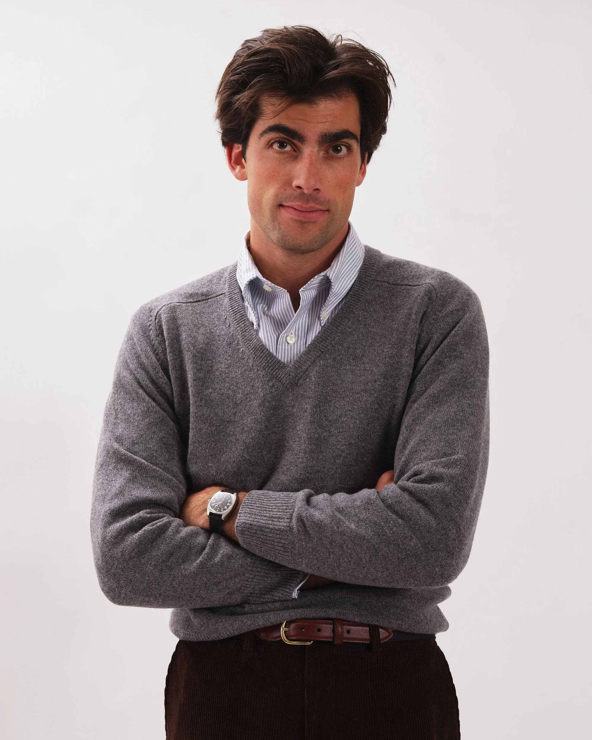 Grey Mix Lambswool V-neck Sweater sold by J. Press product image thumbnail 3