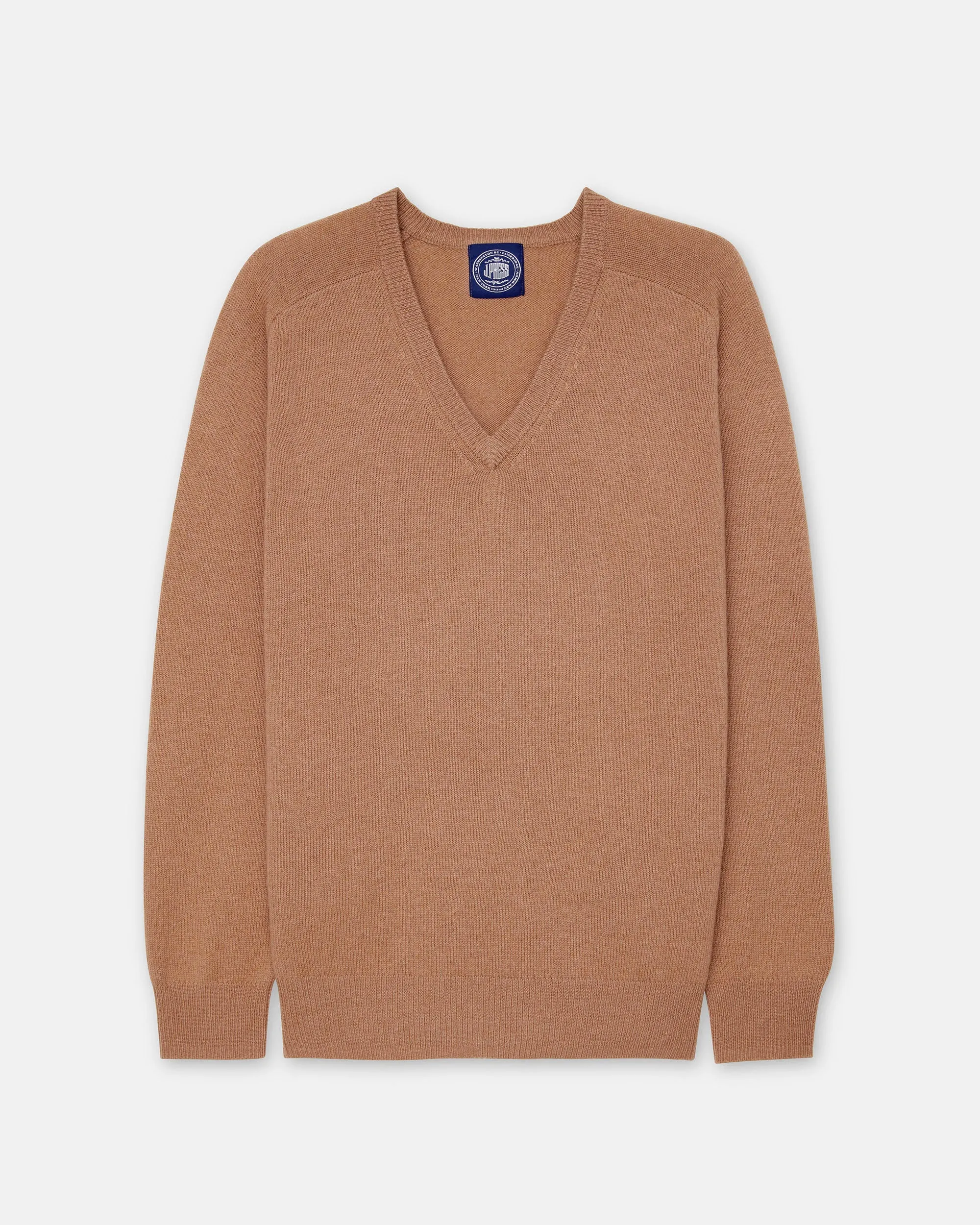 Camel Lambswool V-neck Sweater sold by J. Press product image thumbnail 2