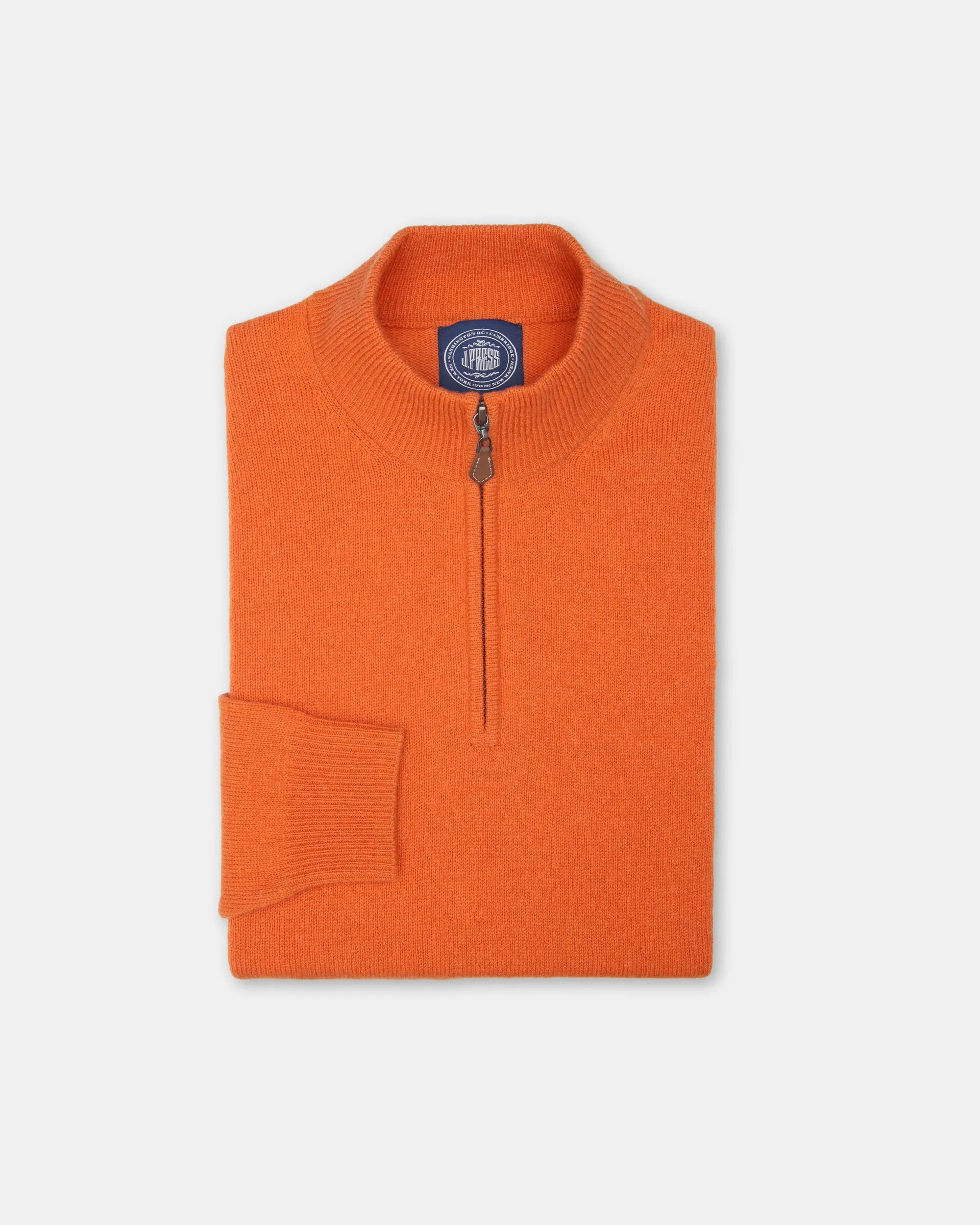 Orange Lambswool Quarter Zip-up Sweater sold by J. Press