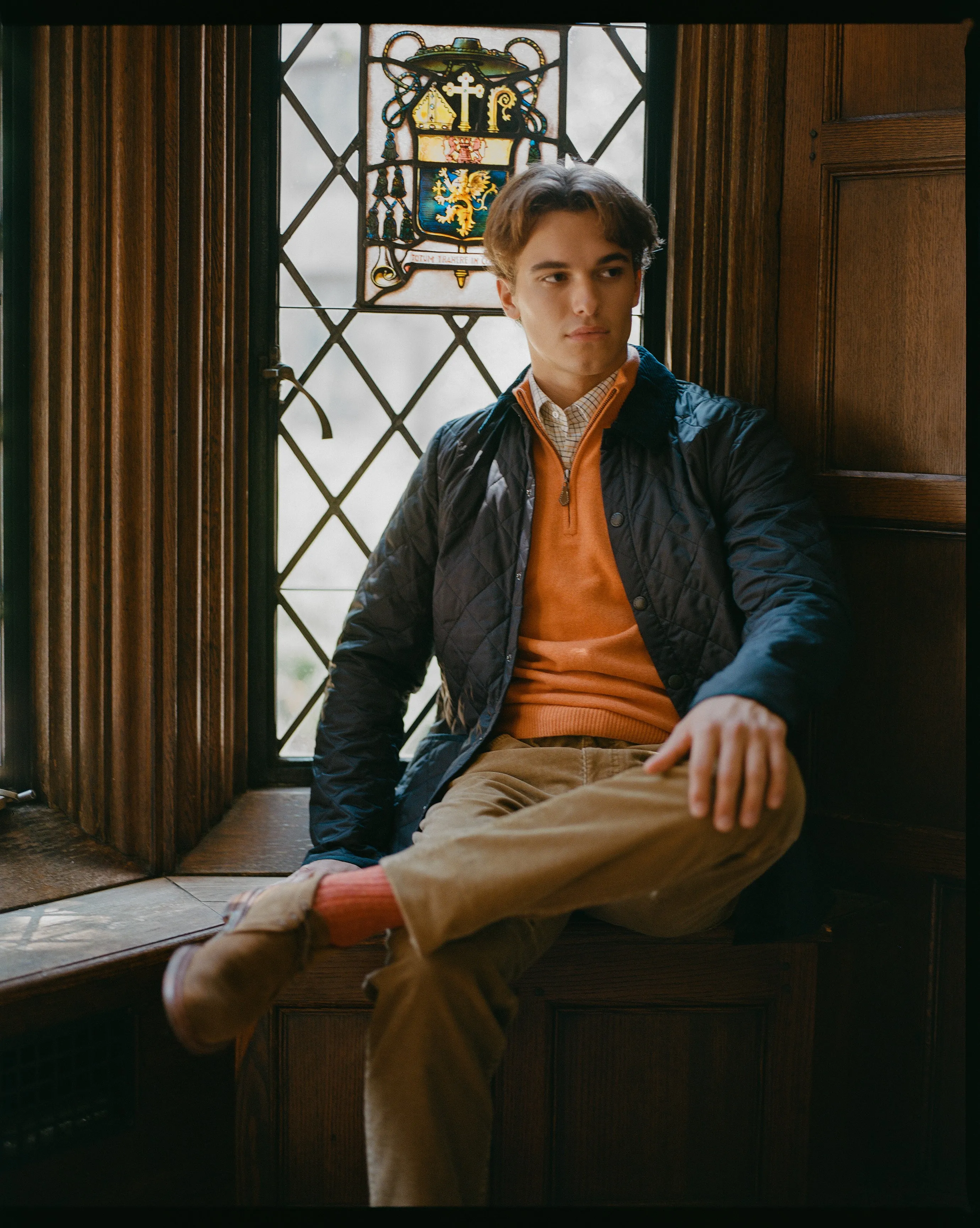 Orange Lambswool Quarter Zip-up Sweater sold by J. Press product image thumbnail 3