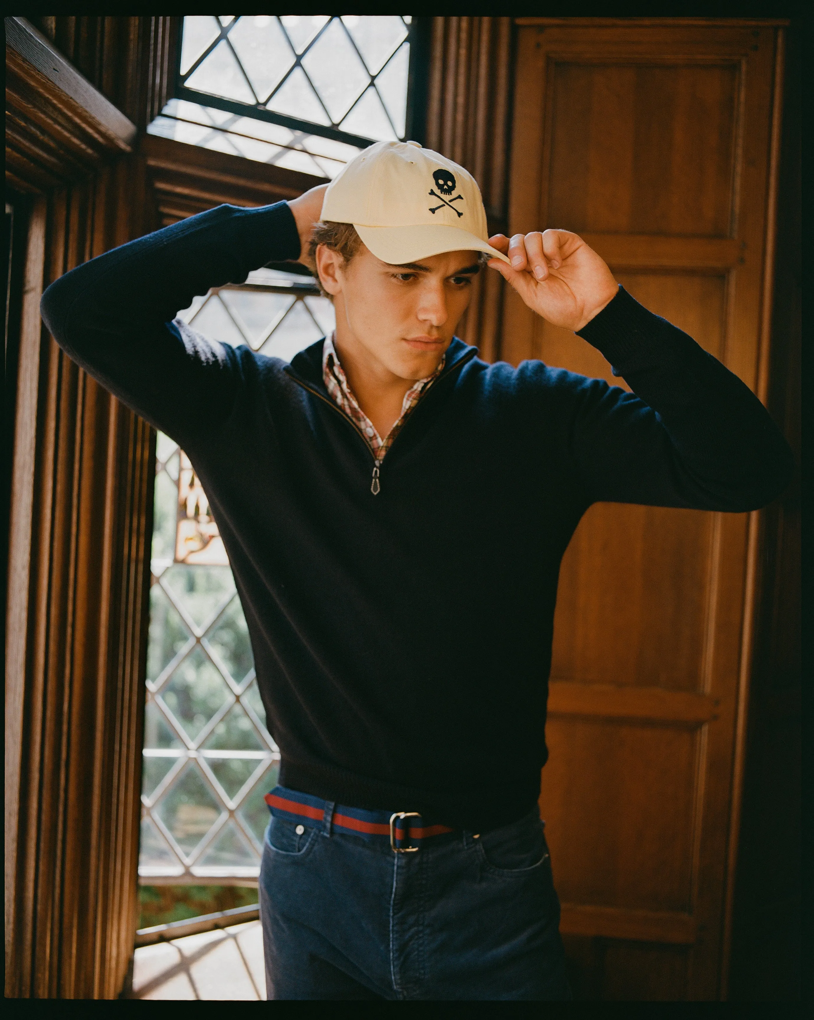 Navy Lambswool Quarter Zip-up Sweater sold by J. Press product image thumbnail 4