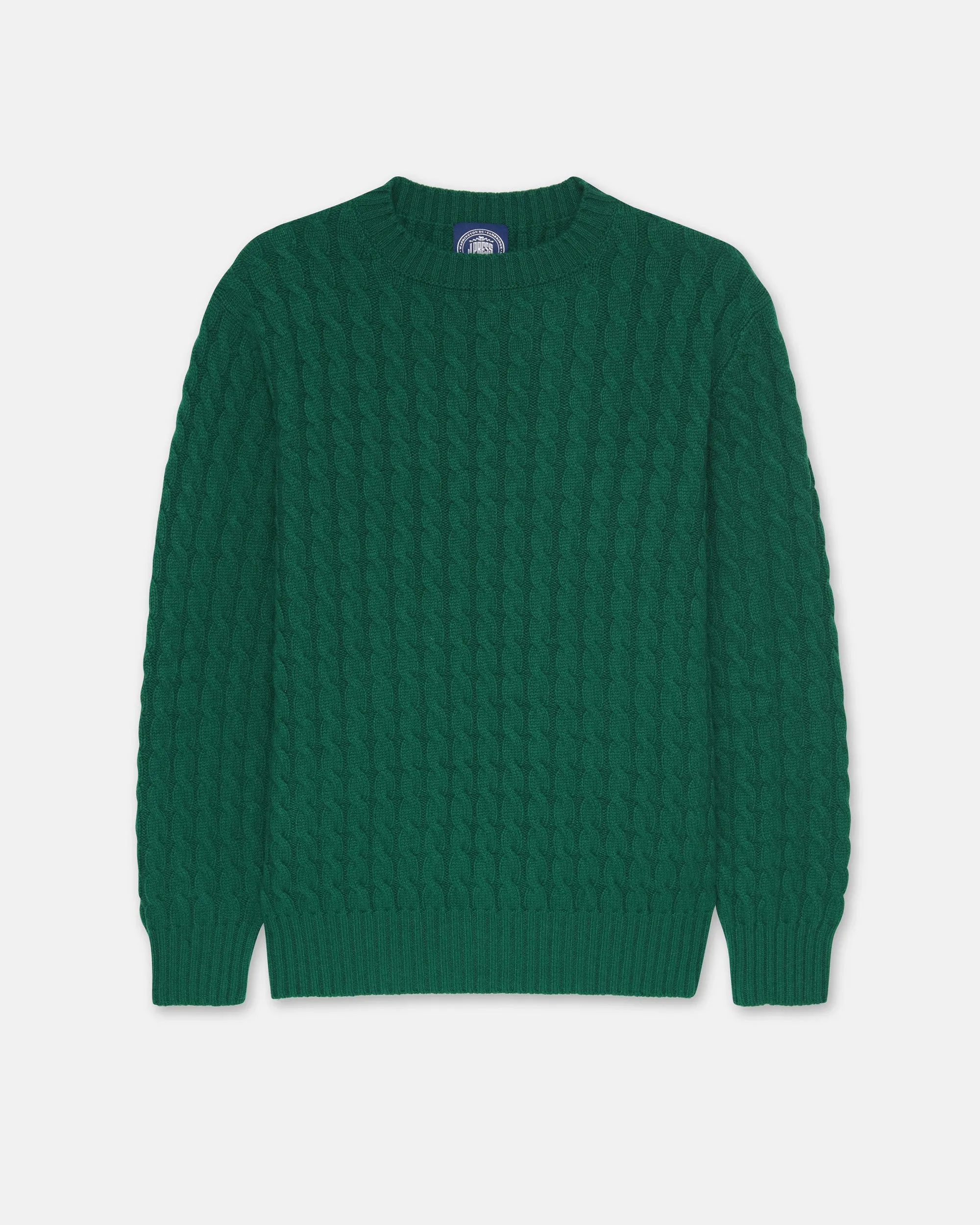 Made-in-Scotland Green Cable Knit Cashmere Sweater sold by J. Press product image thumbnail 2