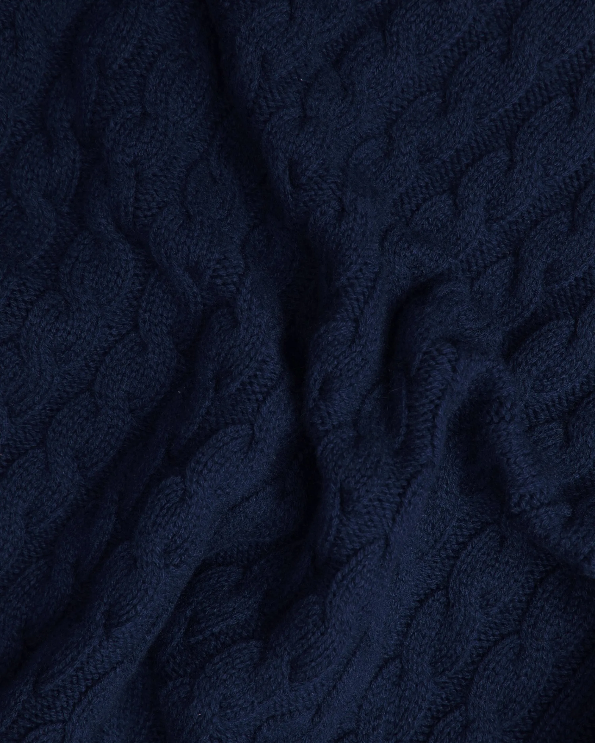 Made-in-Scotland Navy Cable Knit Cashmere Sweater sold by J. Press product image thumbnail 5