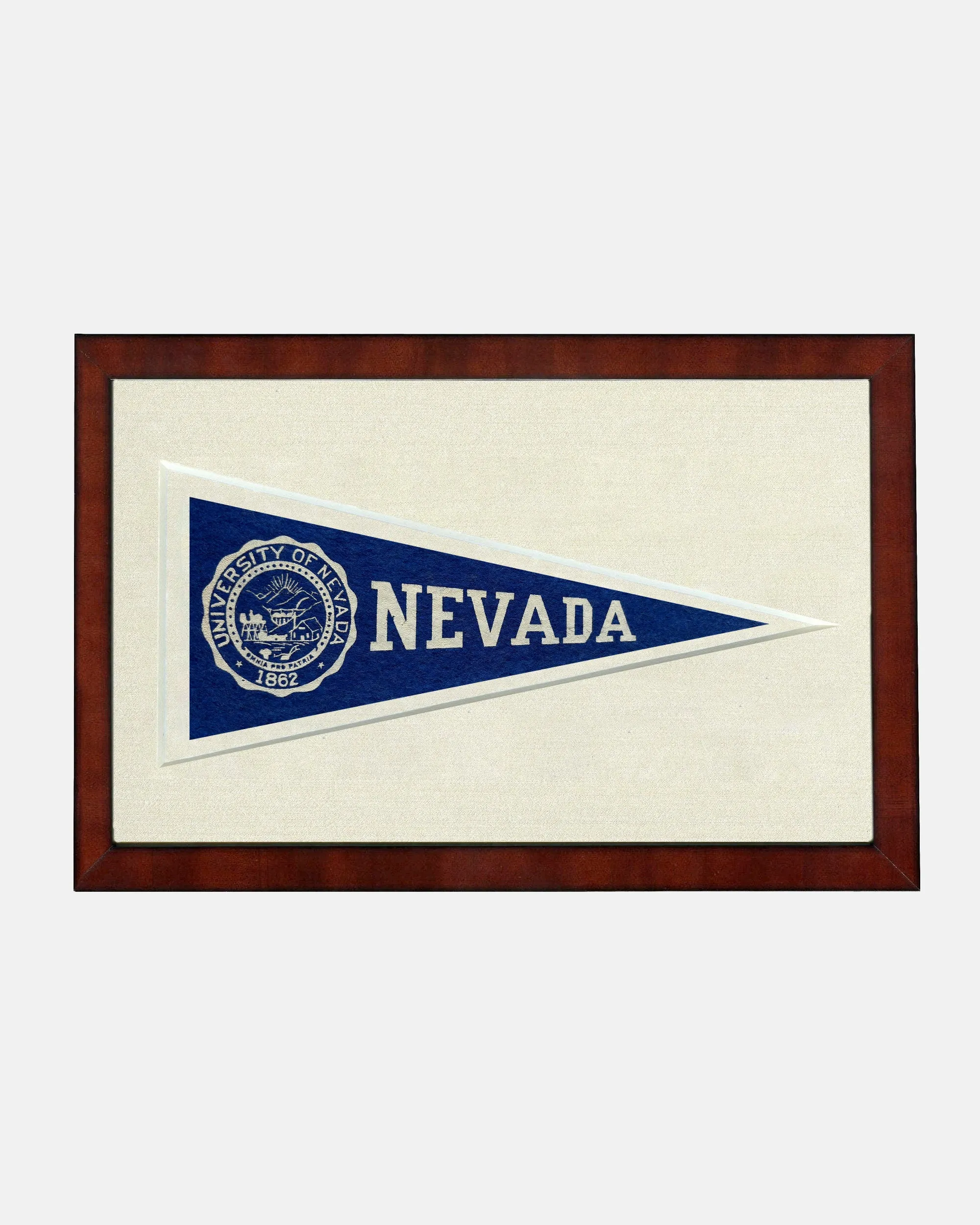 University of Nevada Framed Vintage Pennant sold by J. Press