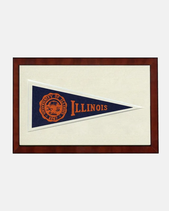 Illinois Framed Vintage Pennant sold by J. Press