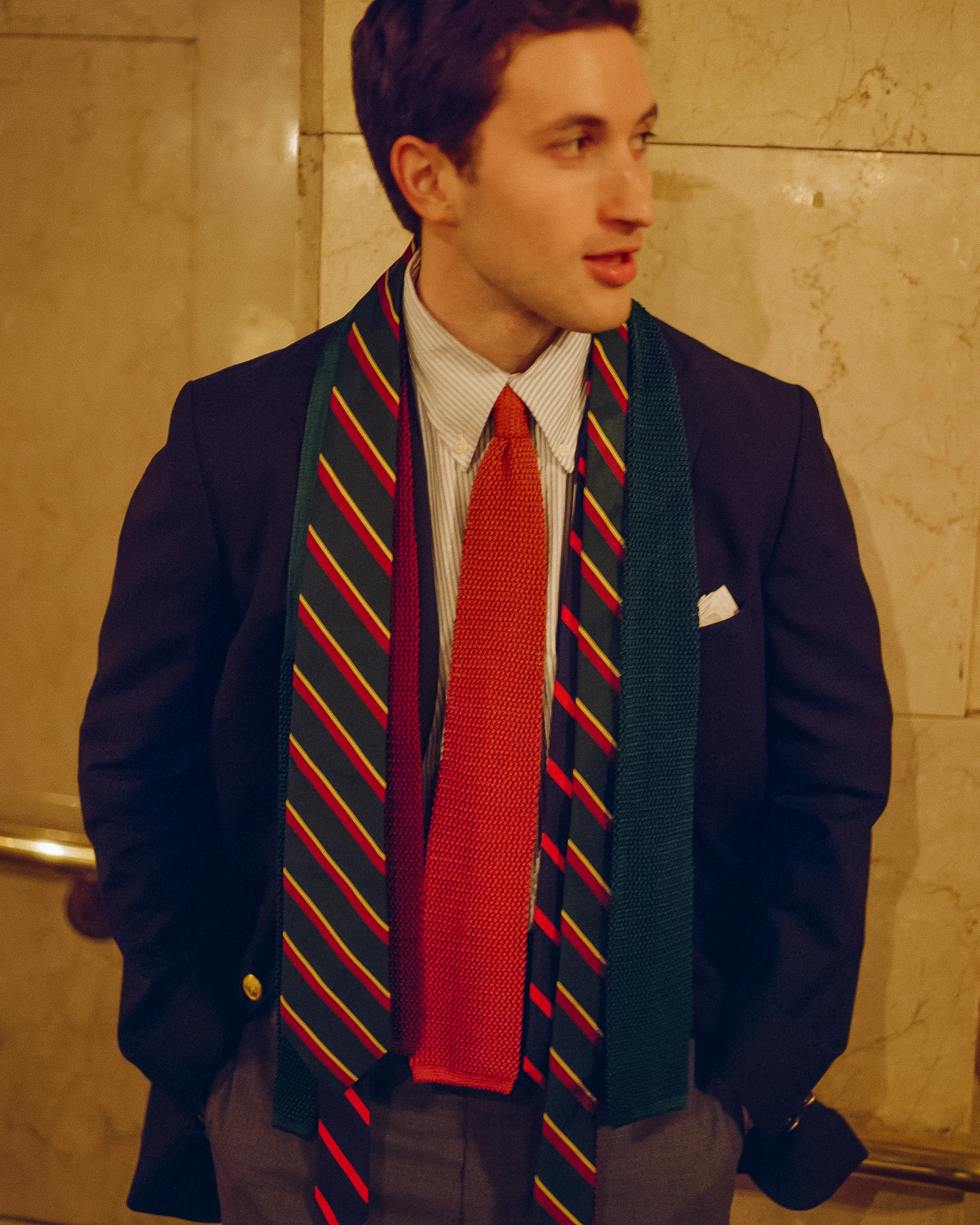 Made-in-Japan Green Regimental Silk Tie sold by J. Press product image thumbnail 5