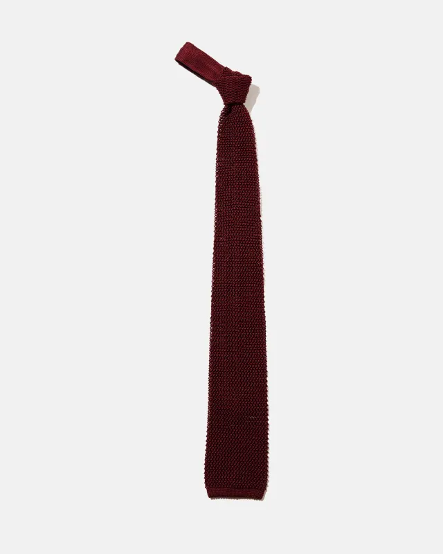 Made-in-Japan Wide Bordeaux Silk Knit Tie made by J. Press