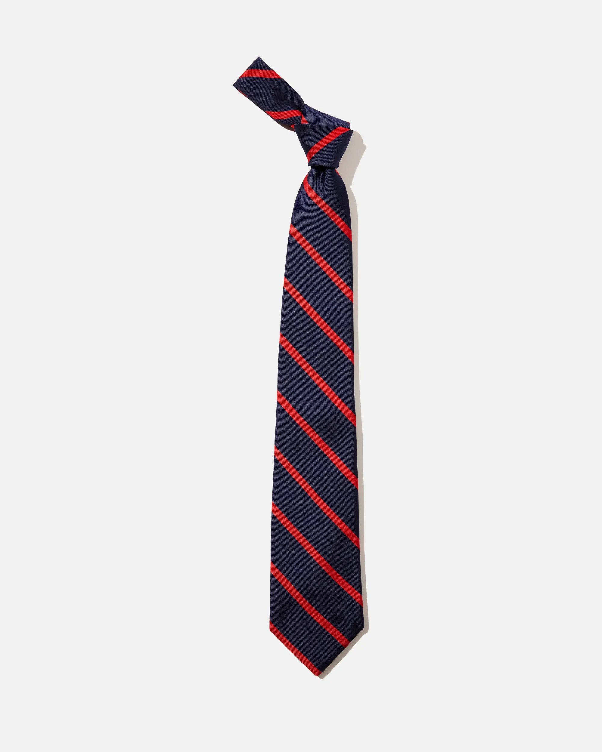 Made-in-Japan Navy & Red Bar Stripe Silk Tie sold by J. Press