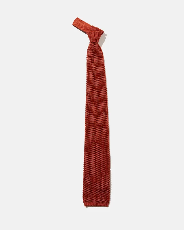 Made-in-Japan Wide Russet Silk Knit Tie made by J. Press