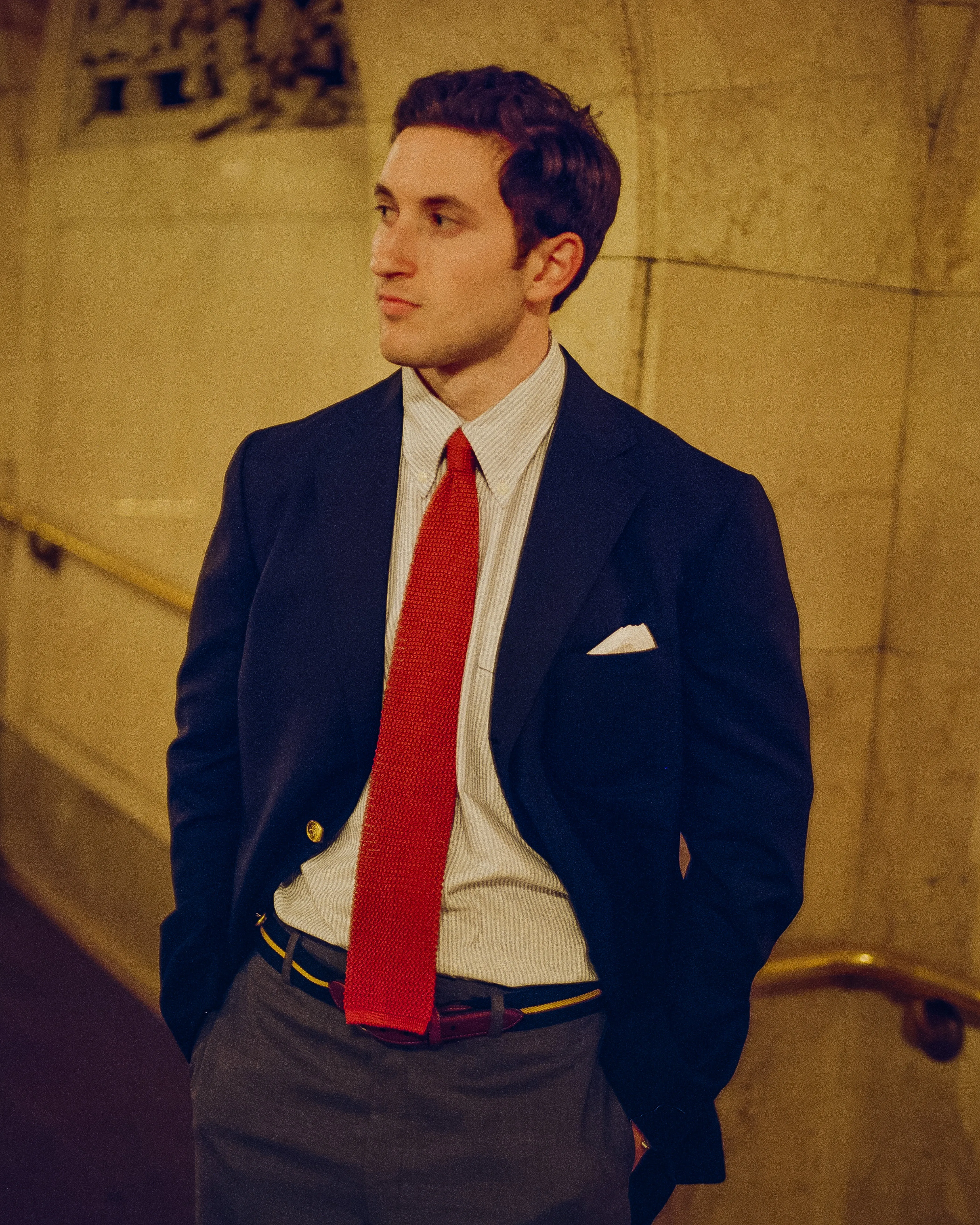 Made-in-Japan Wide Russet Silk Knit Tie sold by J. Press product image thumbnail 5