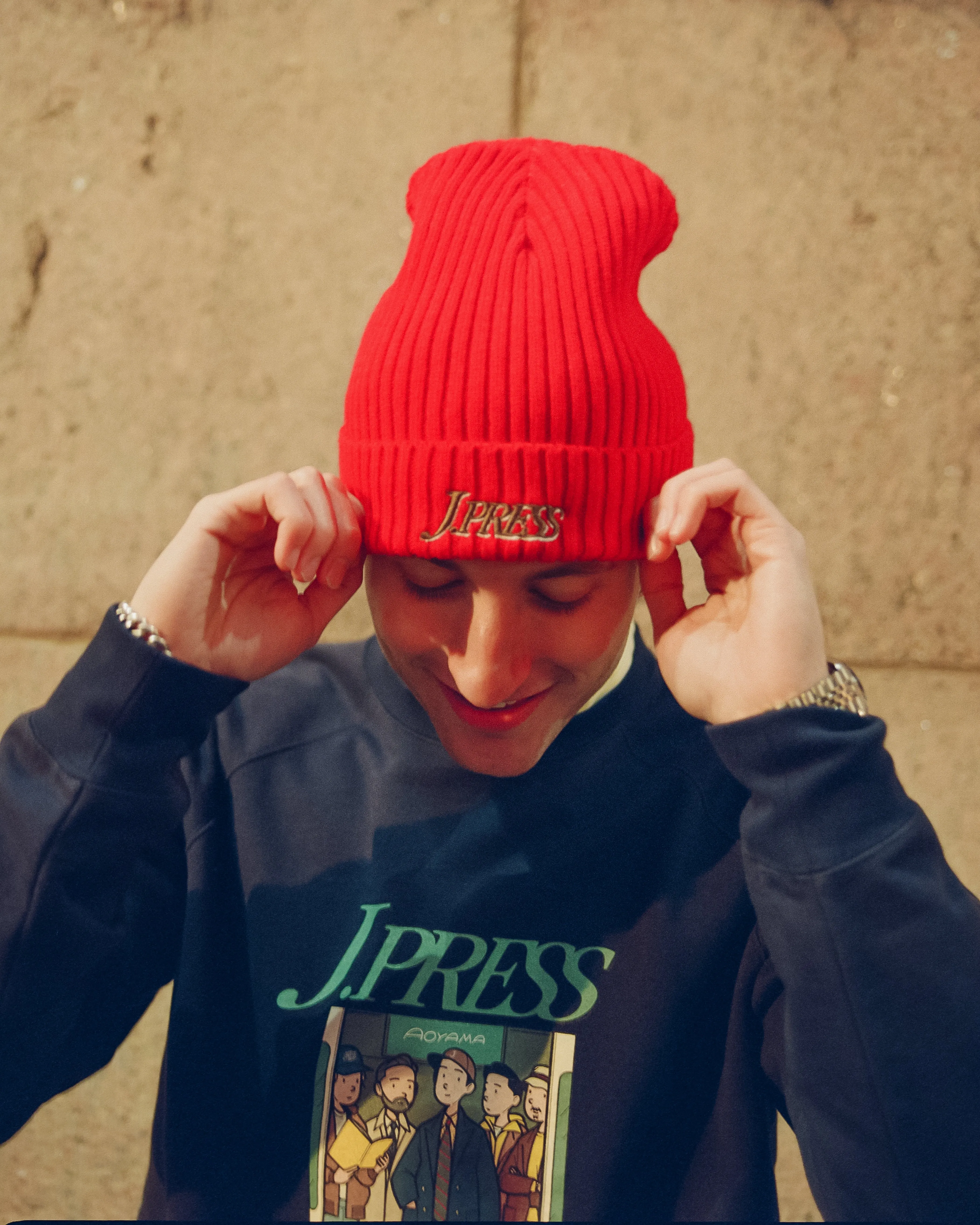 Aaron Chang Red Watch Cap sold by J. Press product image thumbnail 2