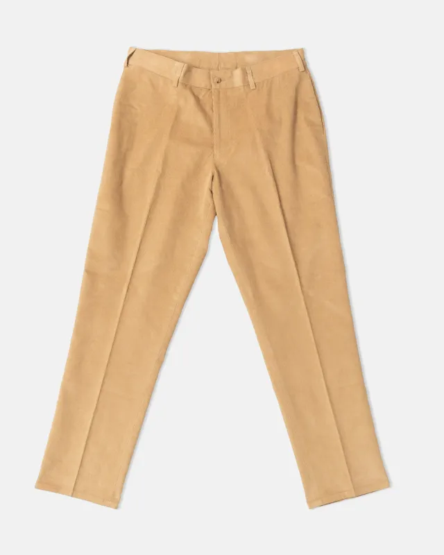 Tan Narrow Wale Corduroy Trouser - Trim Fit made by J. Press