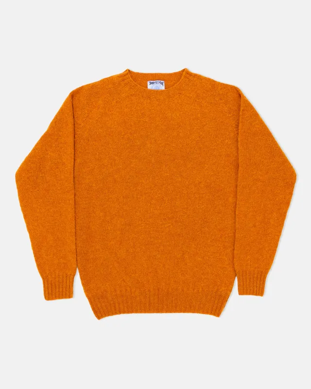 Made-in-Scotland Autumn Orange Shaggy Dog Sweater - Trim Fit sold by J. Press