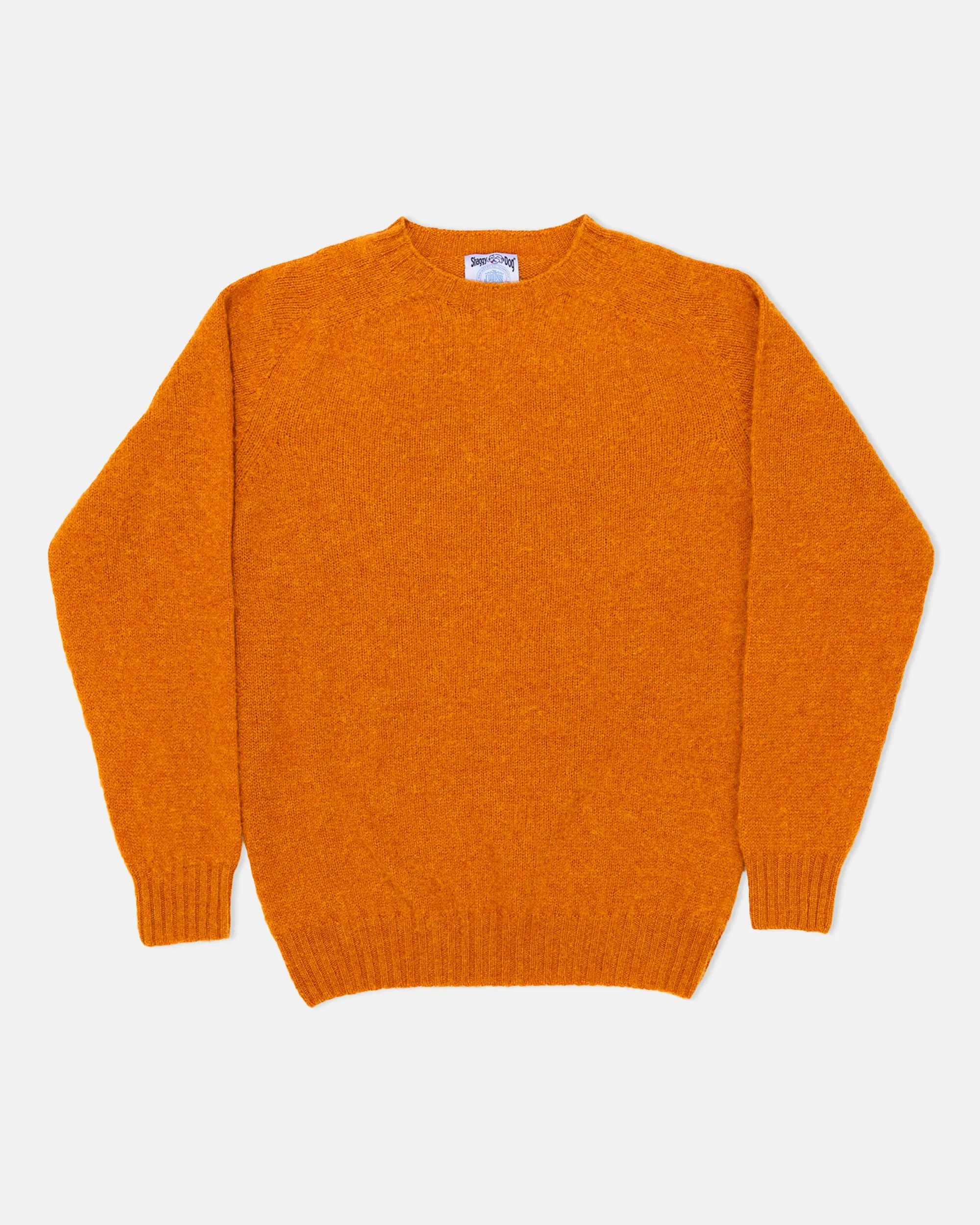 Made-in-Scotland Autumn Orange Shaggy Dog Sweater - Trim Fit sold by J. Press
