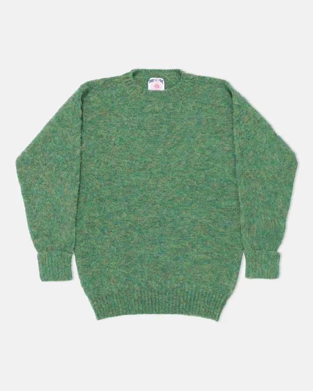 Made-in-Scotland Green Mix Shaggy Dog Sweater - Classic Fit sold by J. Press