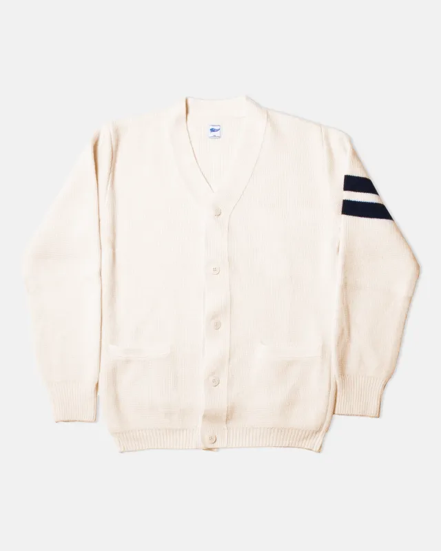 White Wool Varsity Cardigan - Trim Fit sold by J. Press
