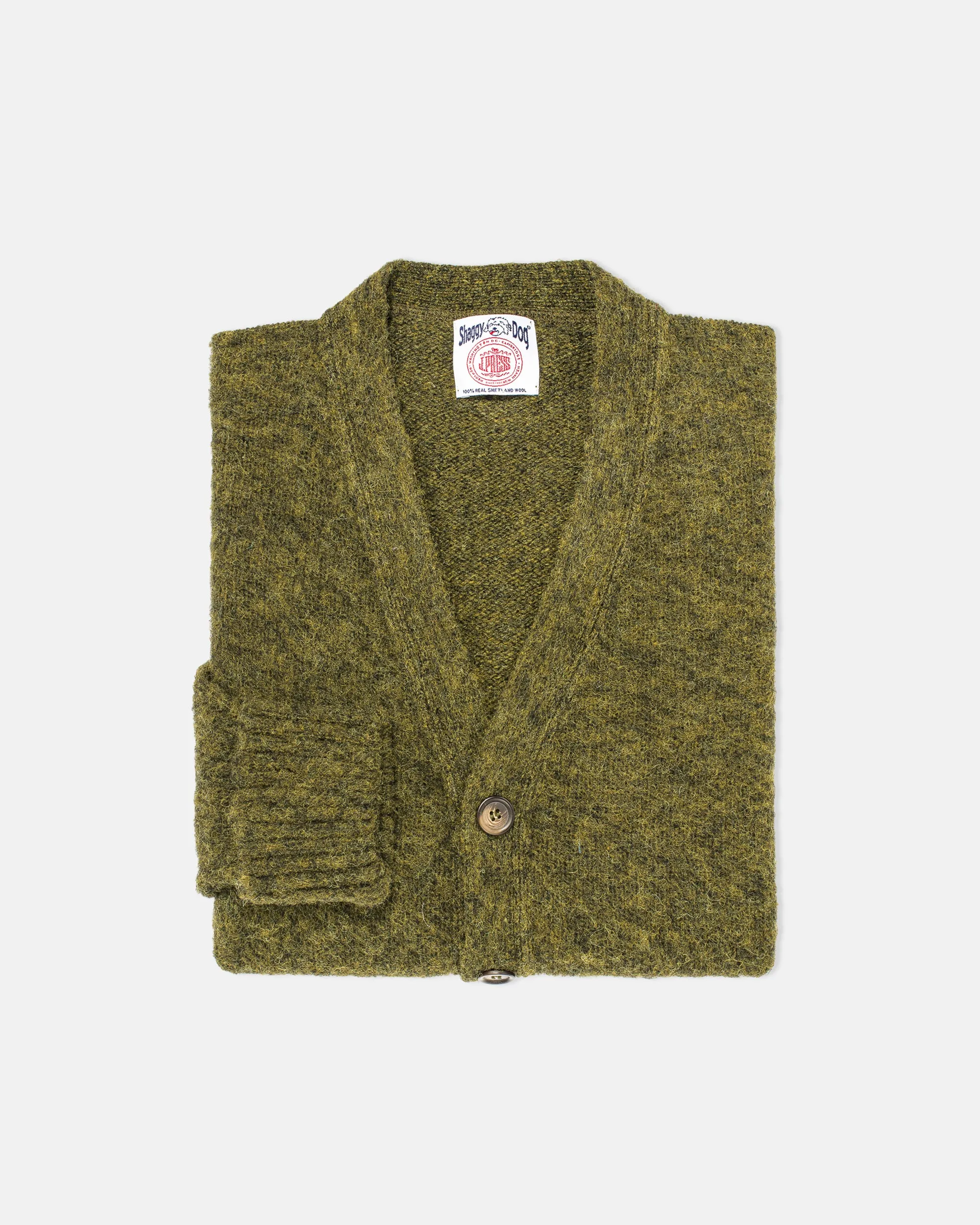 Made-in-Scotland Brolive Shaggy Dog Cardigan Sweater - Classic Fit sold by J. Press