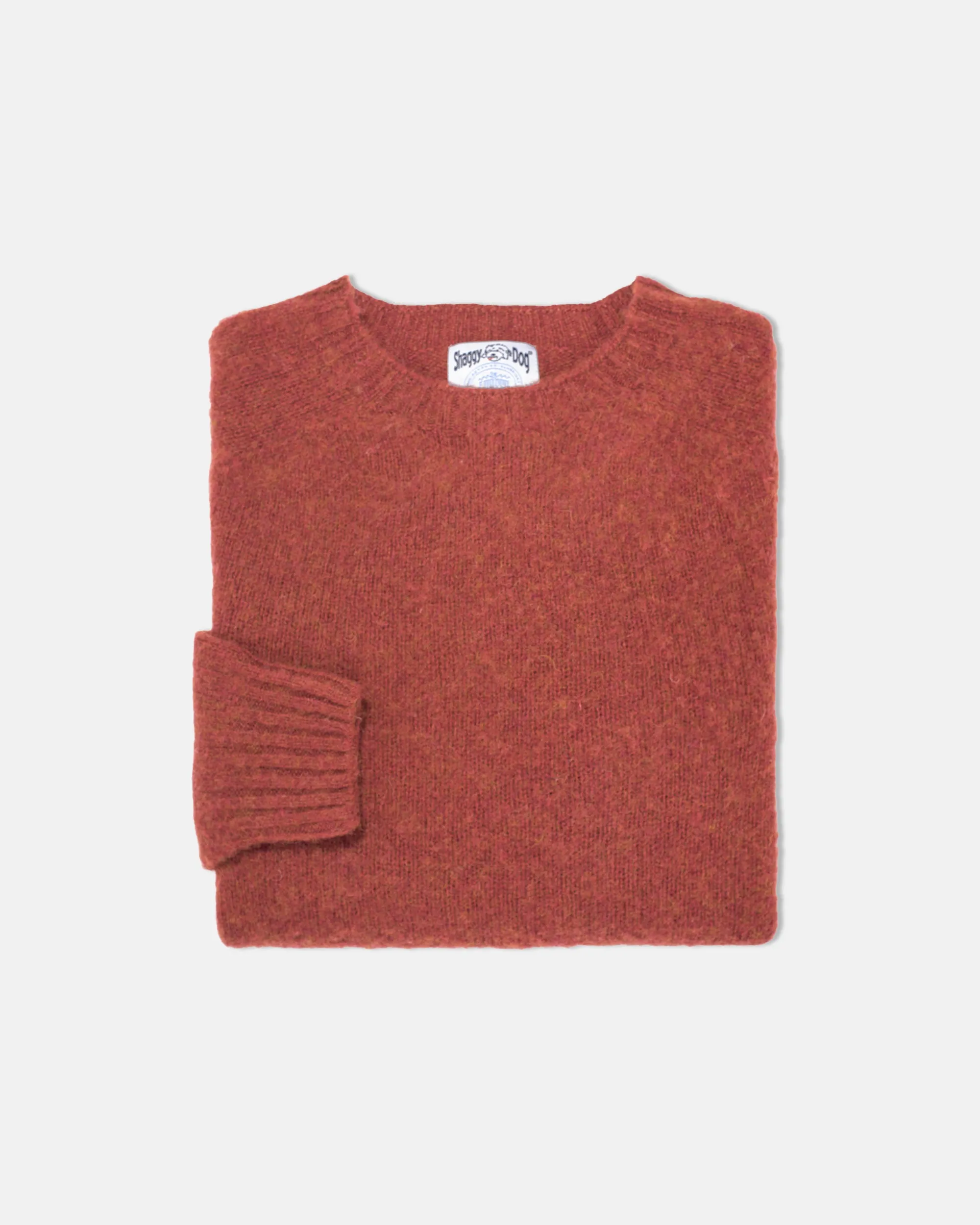 Made-in-Scotland Dark Red Shaggy Dog Sweater - Trim Fit sold by J. Press