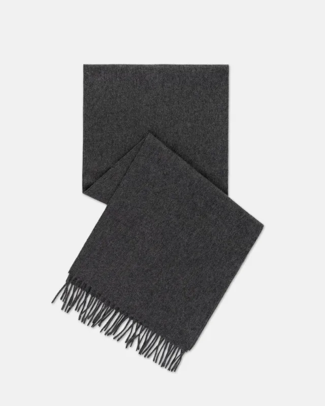 Made-in-England Solid Charcoal Cashmere Muffler sold by J. Press