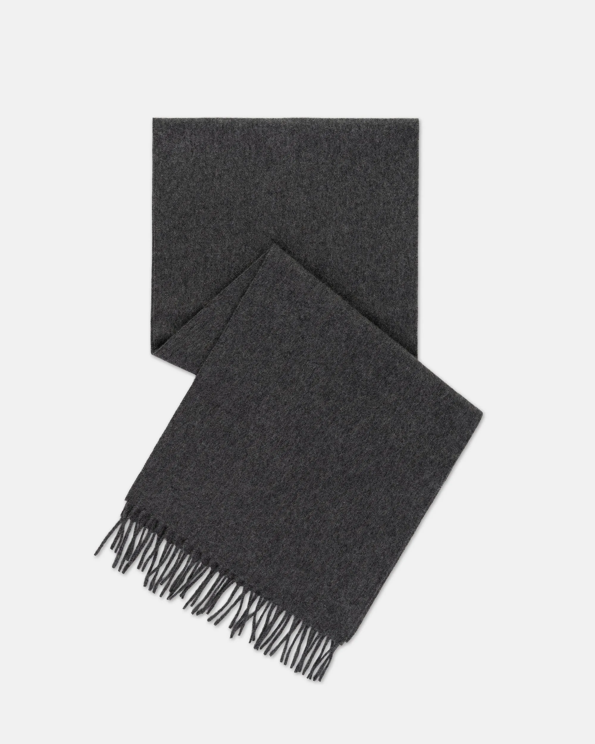 Made-in-England Solid Charcoal Cashmere Muffler sold by J. Press