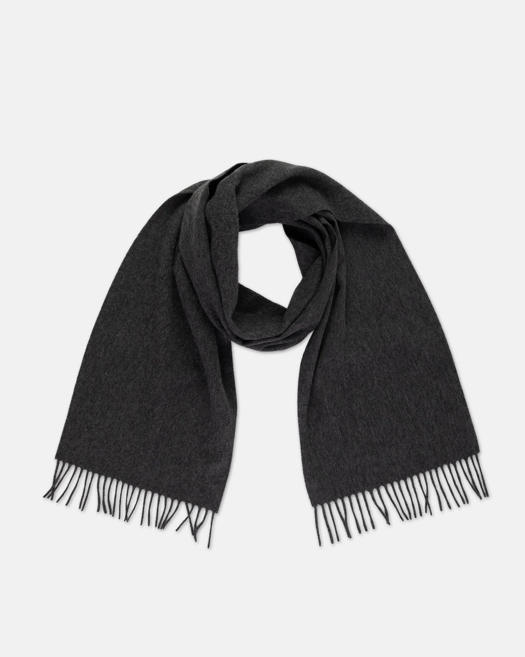 Made-in-England Solid Charcoal Cashmere Muffler sold by J. Press product image thumbnail 2