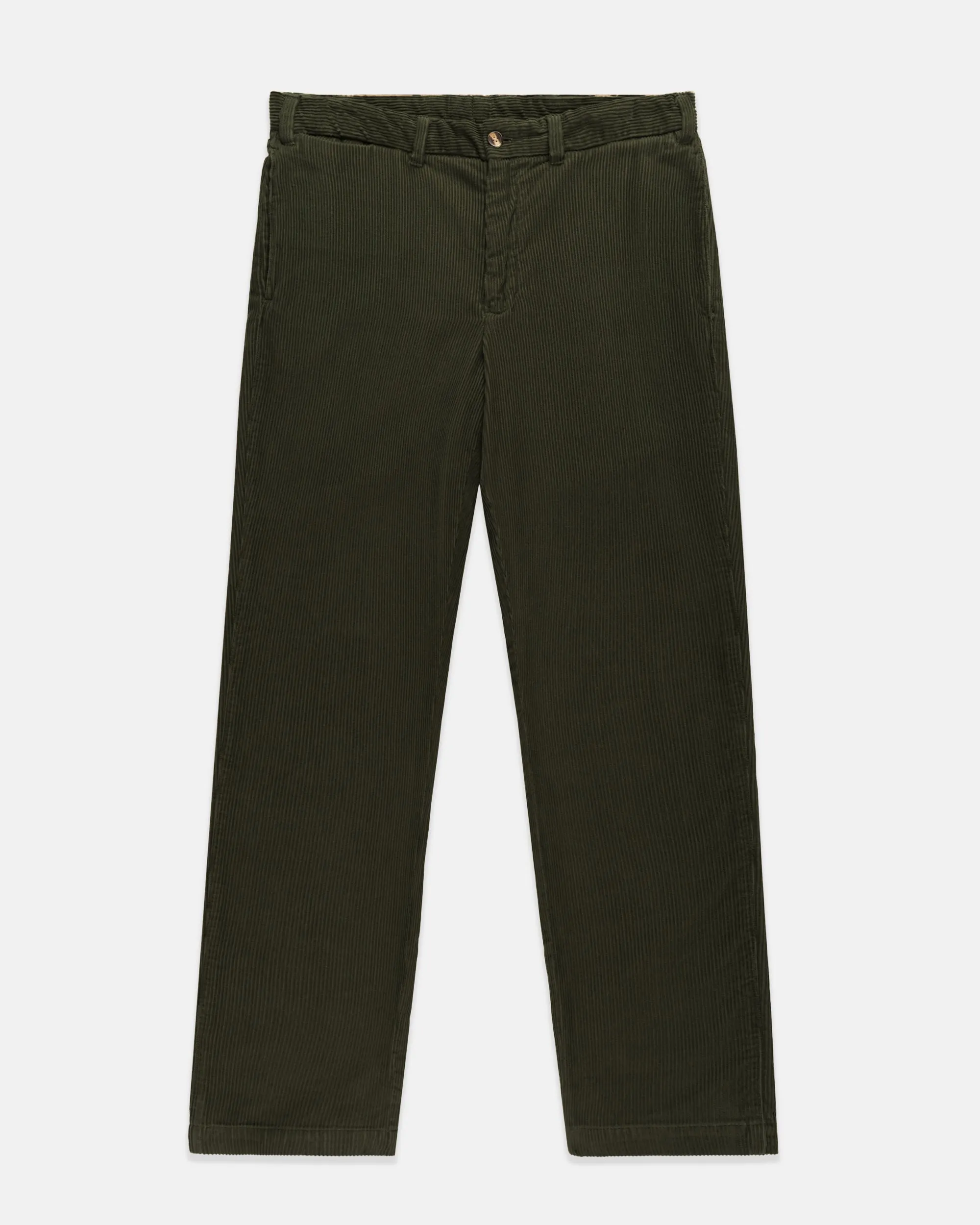 Solid Olive Wide Wale Corduroy Trouser - Trim Fit sold by J. Press product image thumbnail 2