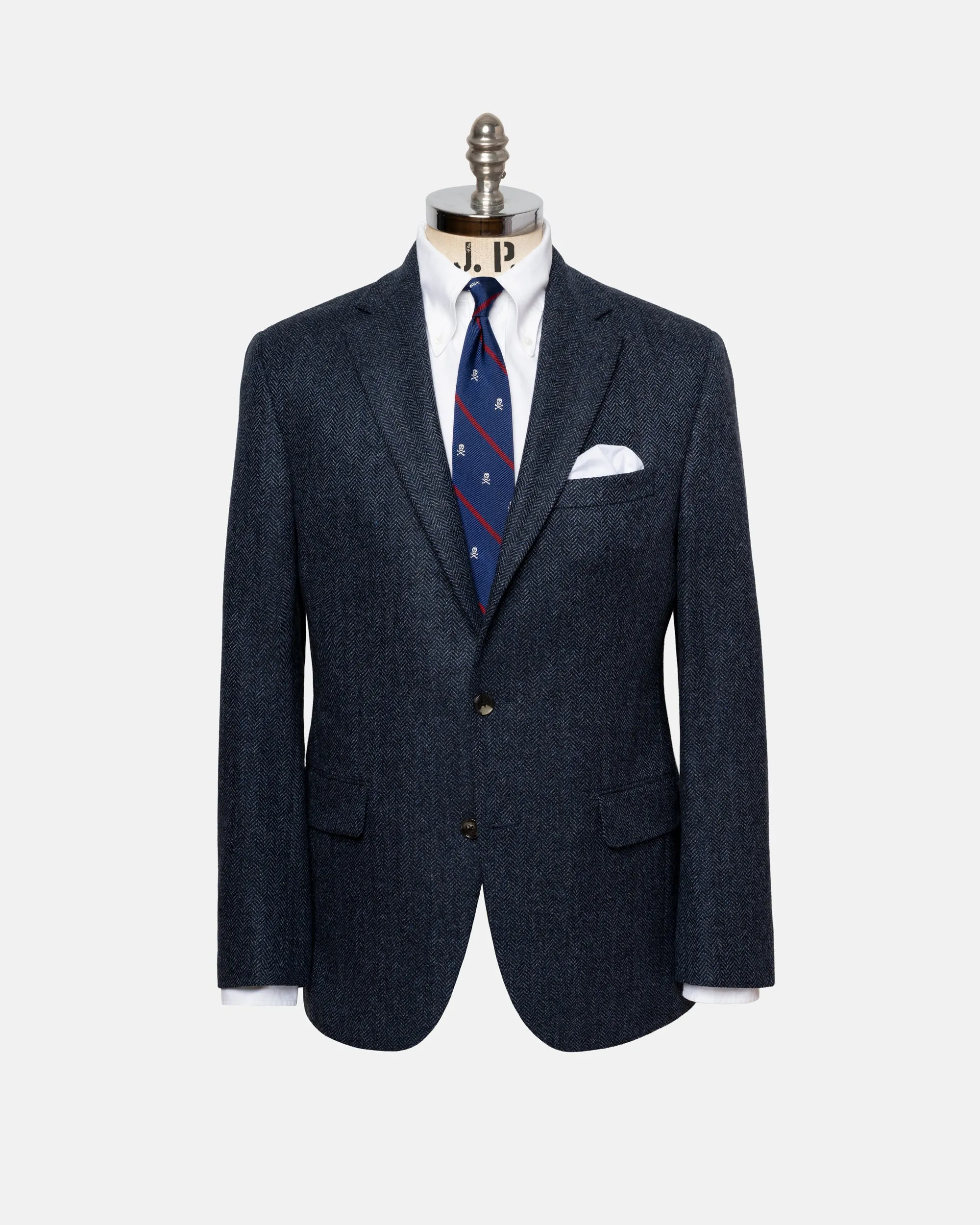 Made-in-Canada Blue Herringbone Wool/Cashmere Sport Coat sold by J. Press
