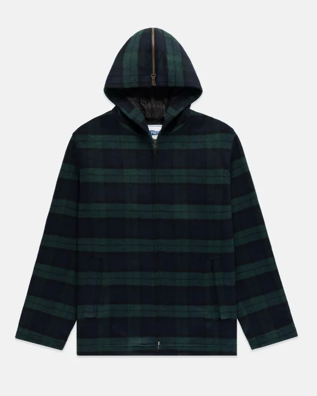 Blackwatch Tartan Melton Wool Zermatt Coat sold by J. Press