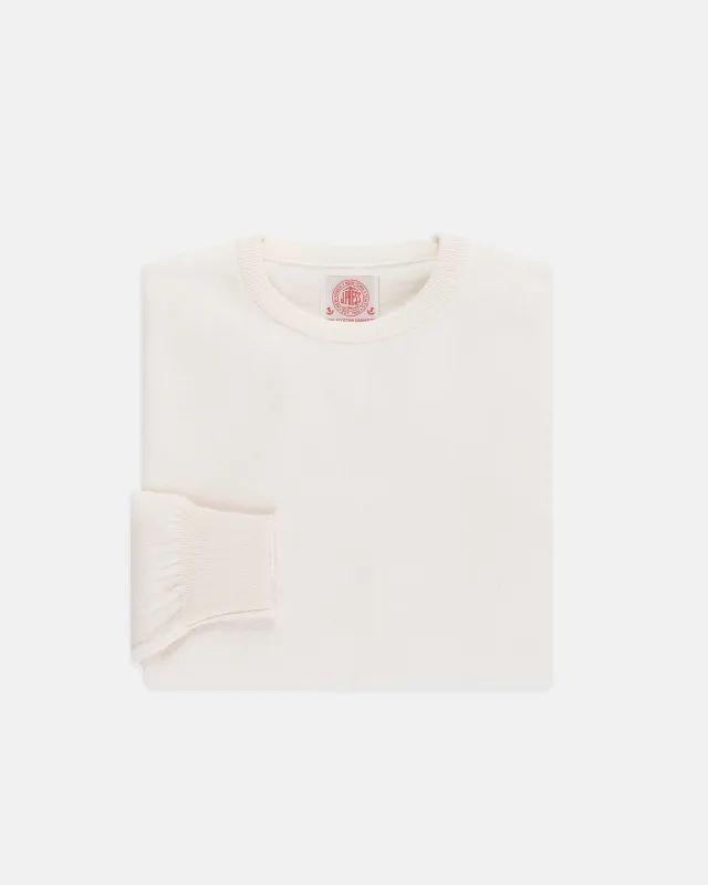 Made-in-Scotland White Cashmere Crewneck Sweater sold by J. Press