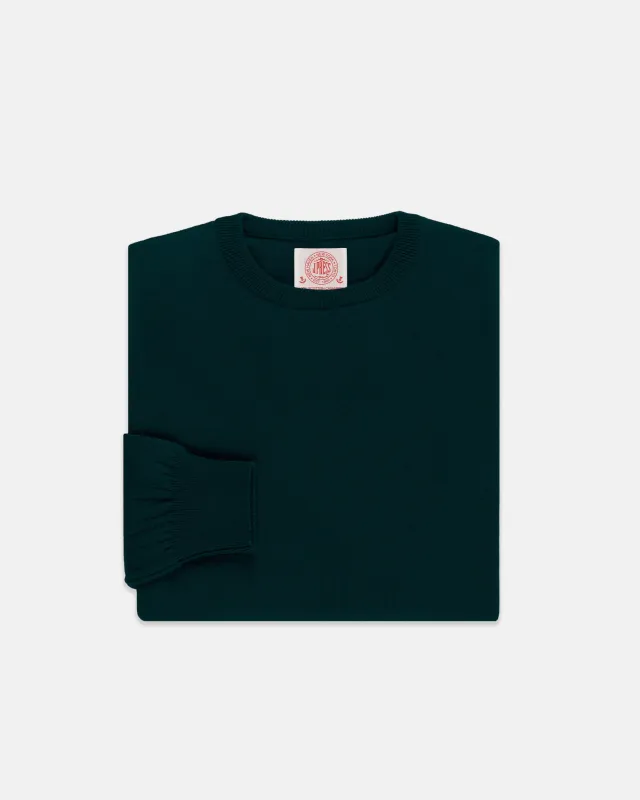 Made-in-Scotland Green Cashmere Crewneck Sweater sold by J. Press