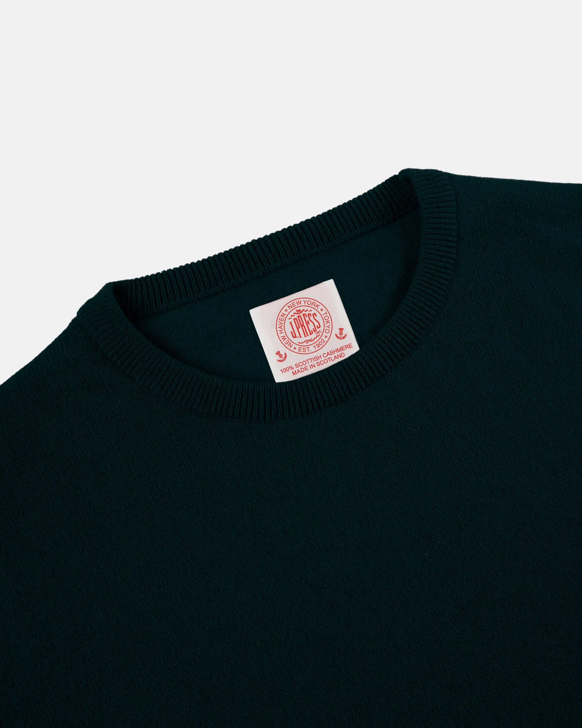 Made-in-Scotland Green Cashmere Crewneck Sweater sold by J. Press product image thumbnail 4