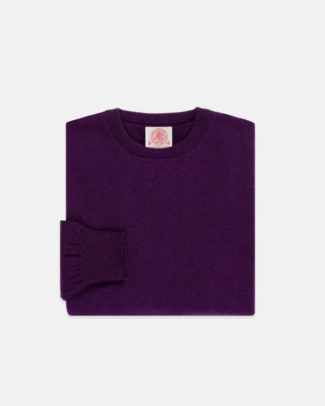 Made-in-Scotland Purple Cashmere Crewneck Sweater sold by J. Press