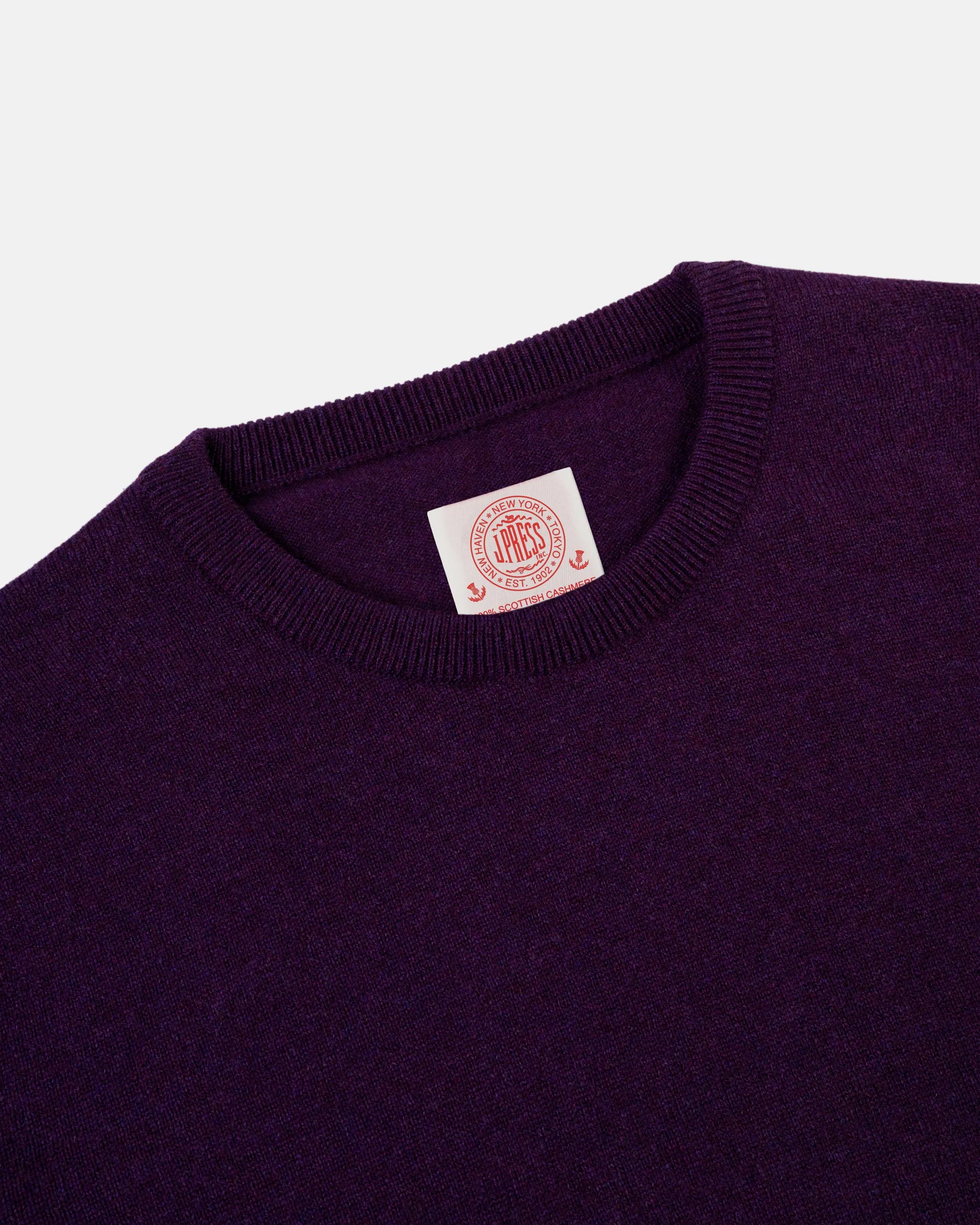Made-in-Scotland Purple Cashmere Crewneck Sweater sold by J. Press product image thumbnail 4
