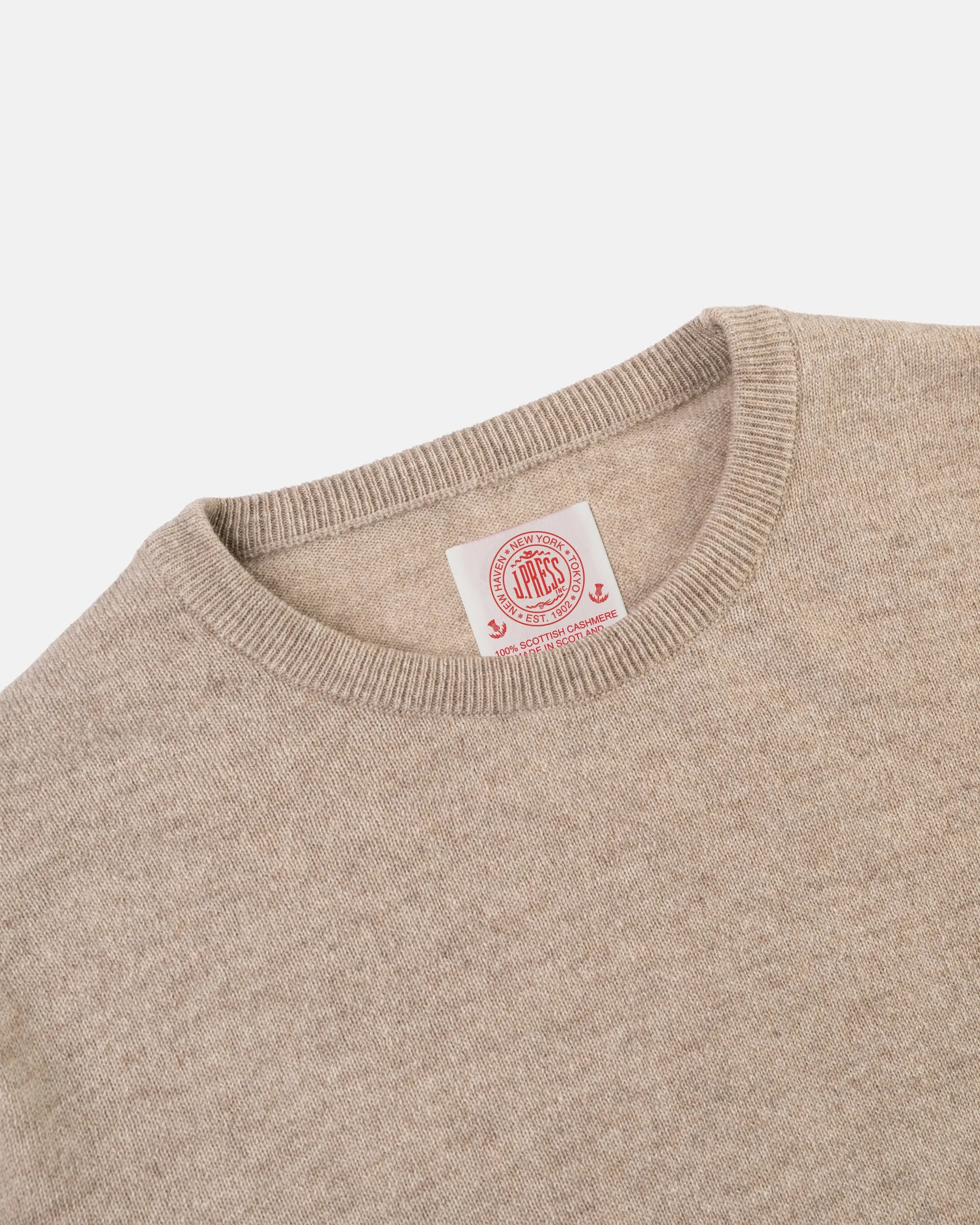 Made-in-Scotland Tan Cashmere Crewneck Sweater sold by J. Press product image thumbnail 4