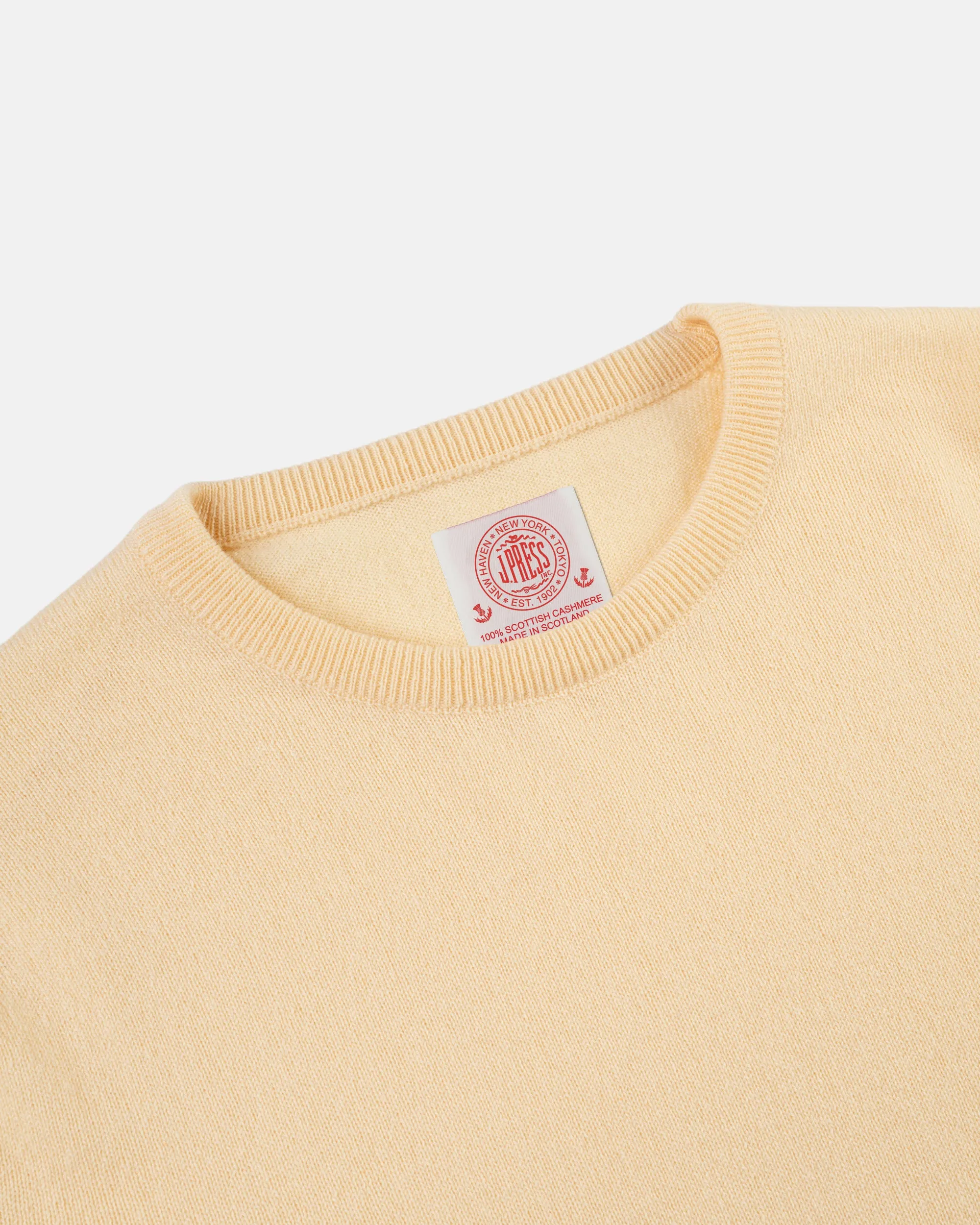 Made-in-Scotland Yellow Cashmere Crewneck Sweater sold by J. Press product image thumbnail 4