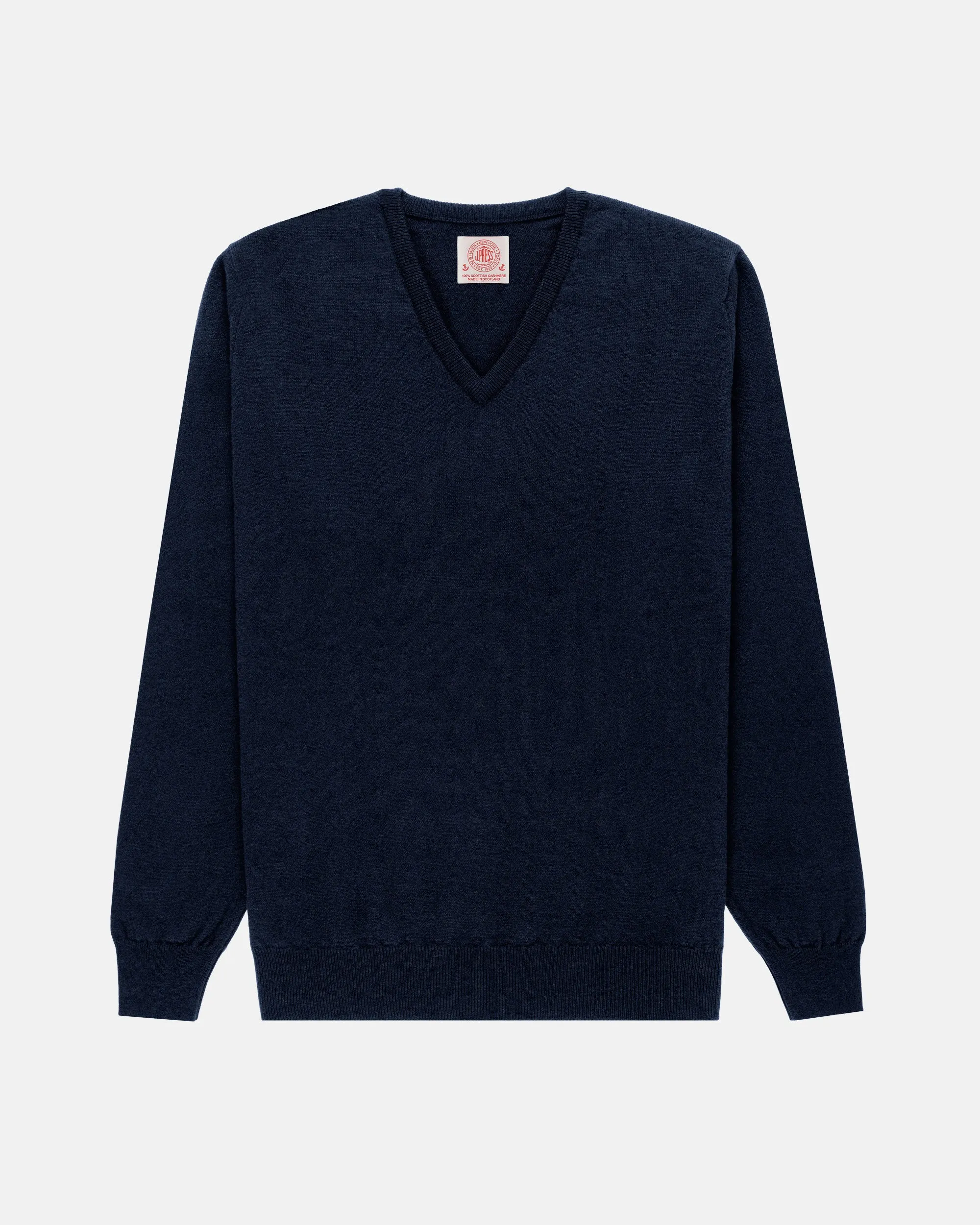 Made-in-Scotland Navy Cashmere V-neck Sweater sold by J. Press product image thumbnail 2