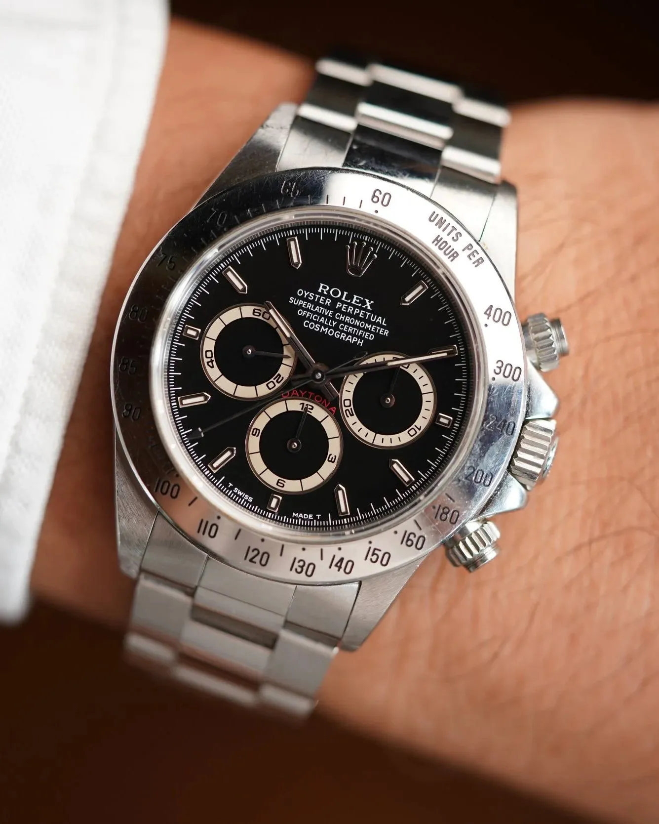 Rolex Black Dial Zenith Daytona Ref. 16520 Full Set Unpolished sold by J. Press