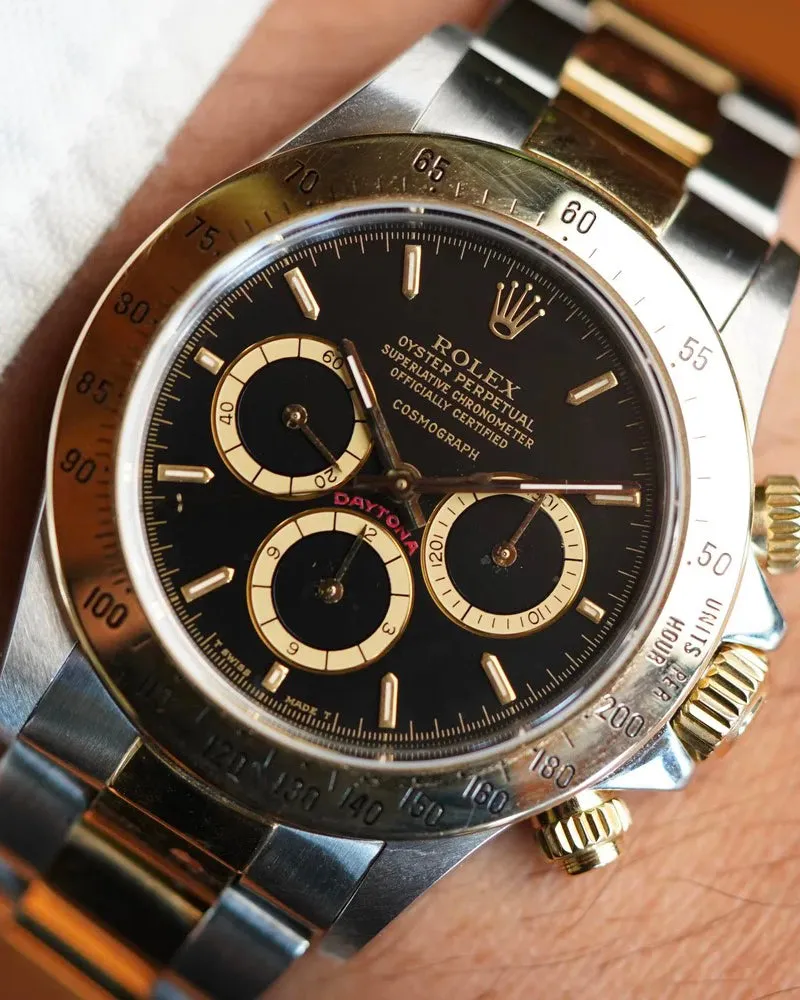 Rolex Floating Cosmograph Zenith Daytona Black Dial Two-Tone 16523 sold by J. Press product image thumbnail 2
