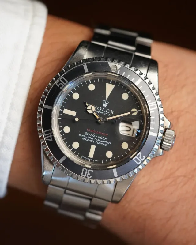 Rolex Feet First Red Submariner Ref 1680 Unpolished sold by J. Press