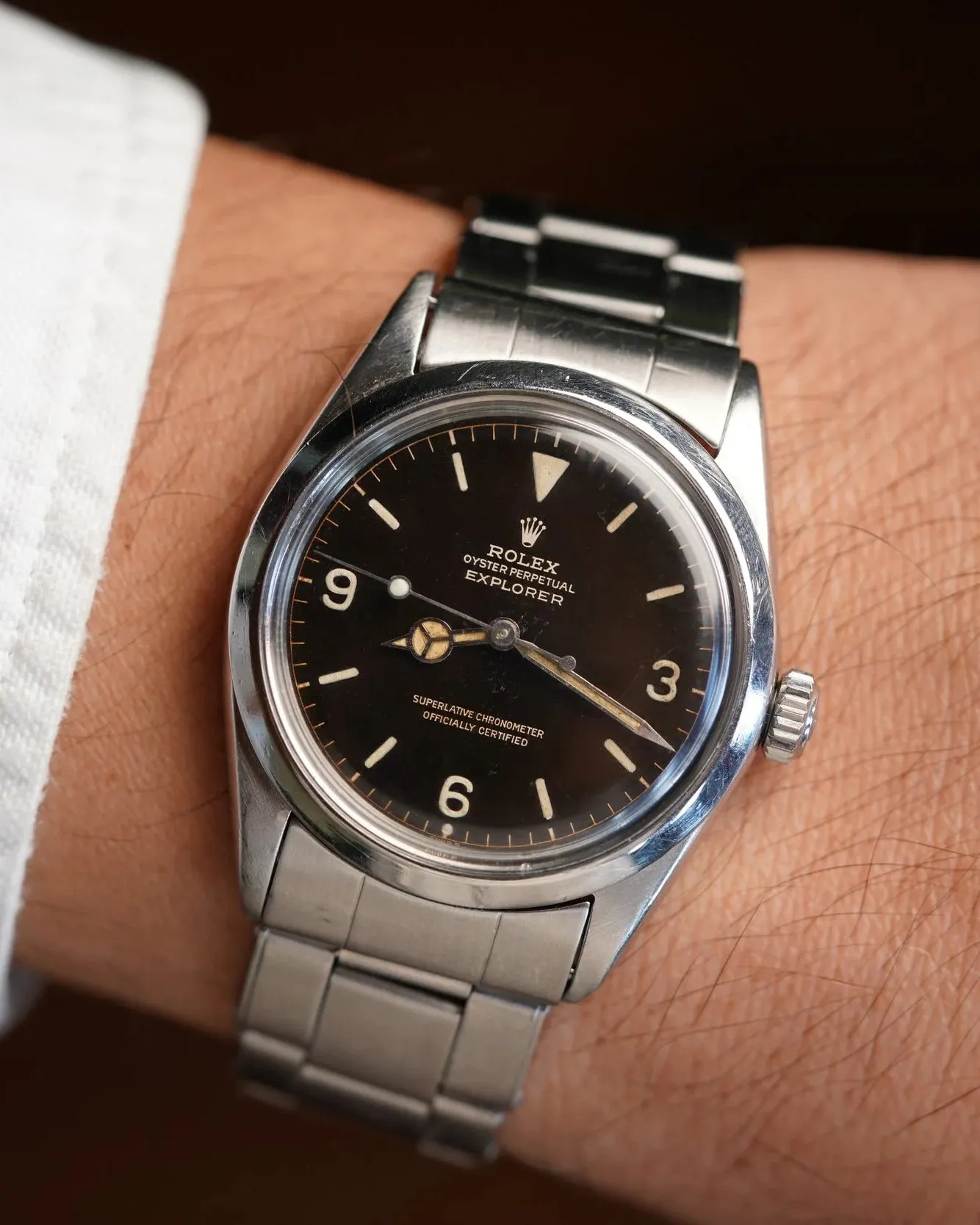 Rolex Exclamation Gilt Dial Explorer Ref 1016 sold by J. Press