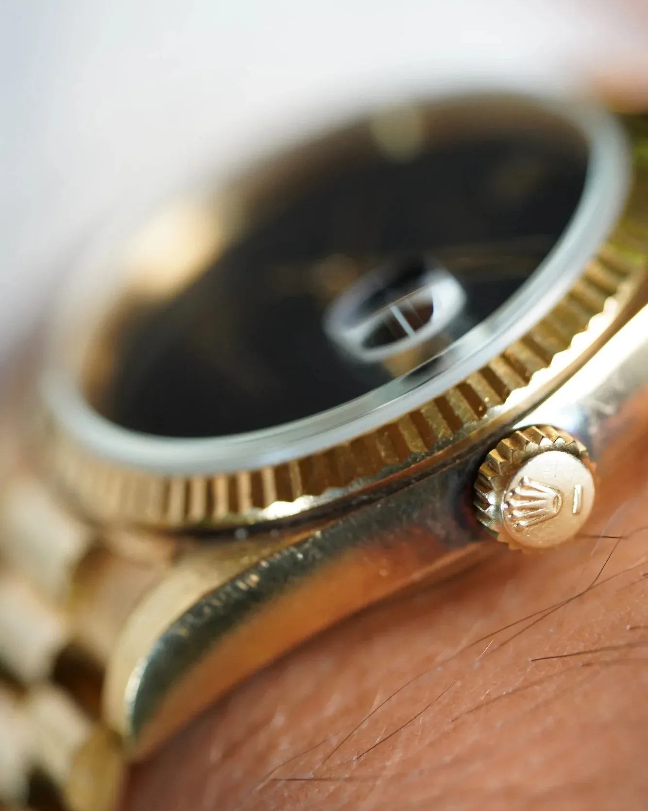 Rolex Onyx Datejust Reference 16018 in 18K Yellow Gold Unpolished sold by J. Press product image thumbnail 5