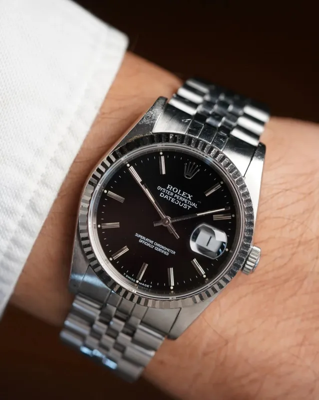 Rolex Datejust Black Dial Ref 16234 Unpolished sold by J. Press