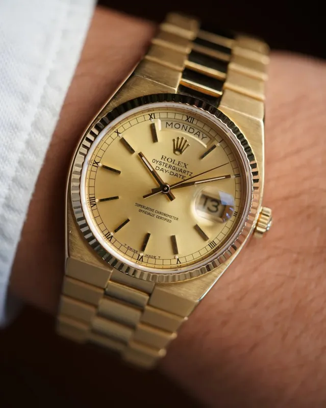 Rolex Oysterquartz Day-Date Reference 19018 CPO Box and Papers sold by J. Press