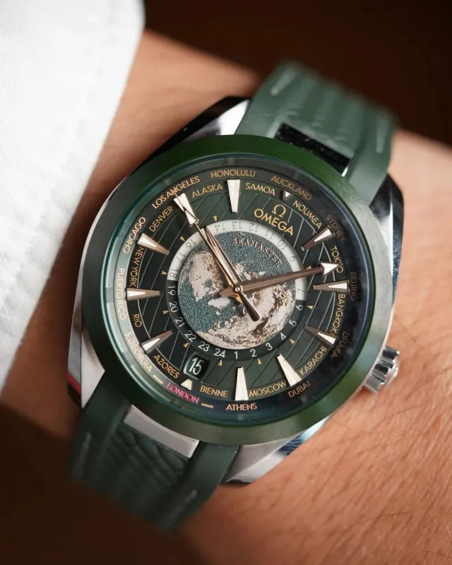 OMEGA Seamaster Aqua Terra World Timer Ref. 220.32.43.22.10.001 Full Set Brand New sold by J. Press