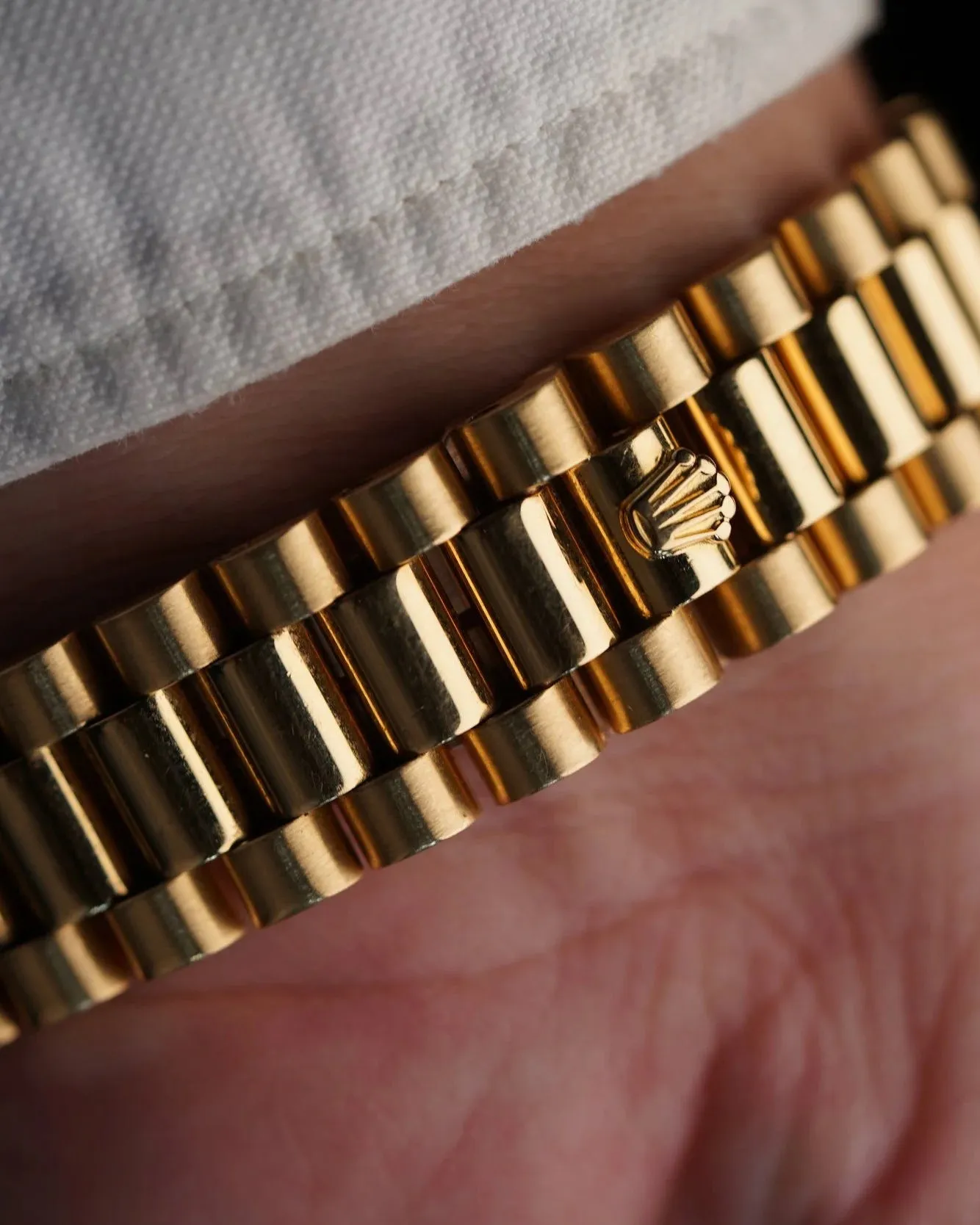 Rolex Black Dial Day-Date Reference 18038 in 18K Yellow Gold Full Set w/ Service Papers sold by J. Press product image thumbnail 5