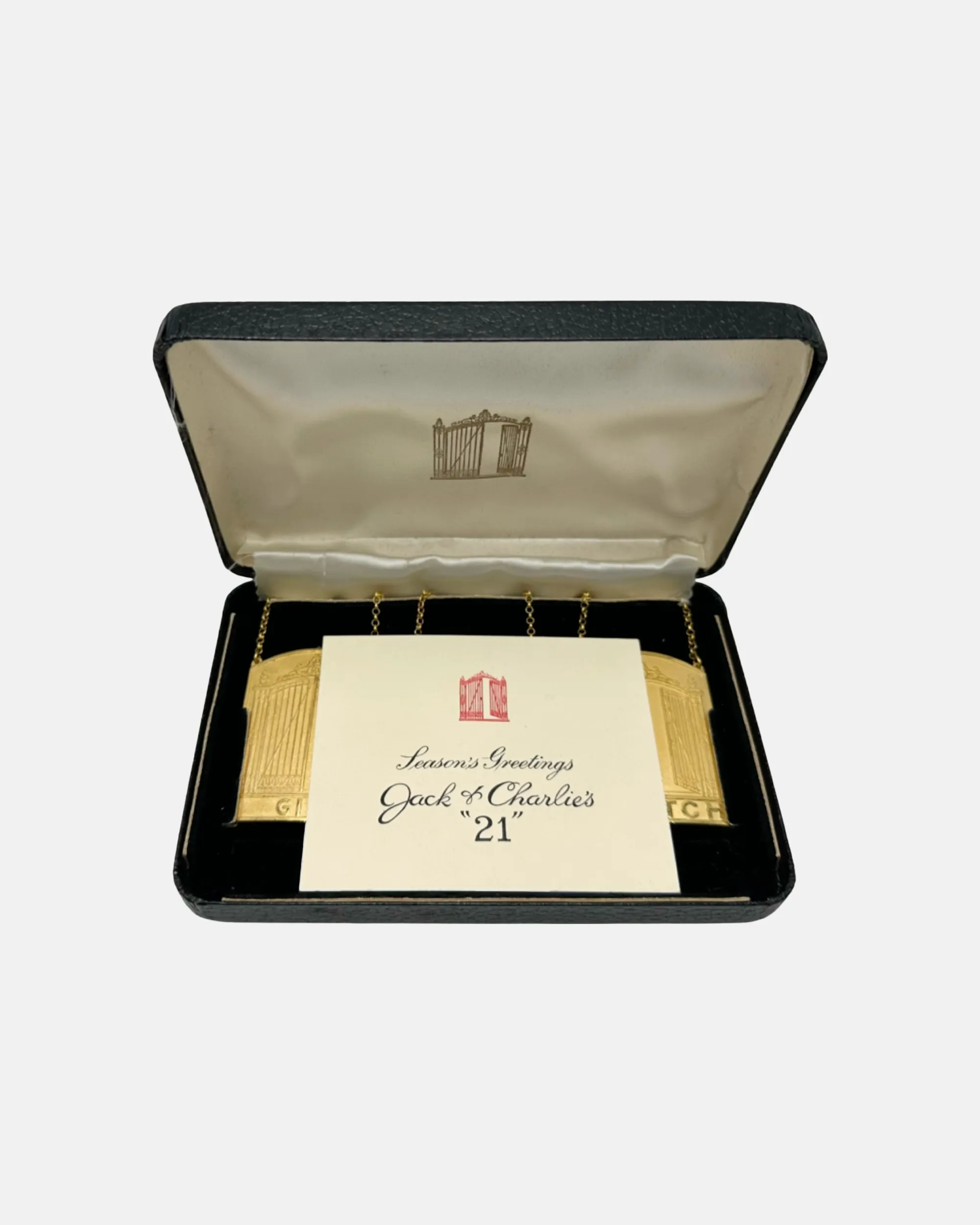 Vintage Set 3 The 21 Club NYC Restaurant Season's Greetings Decanter Tags sold by J. Press product image thumbnail 4