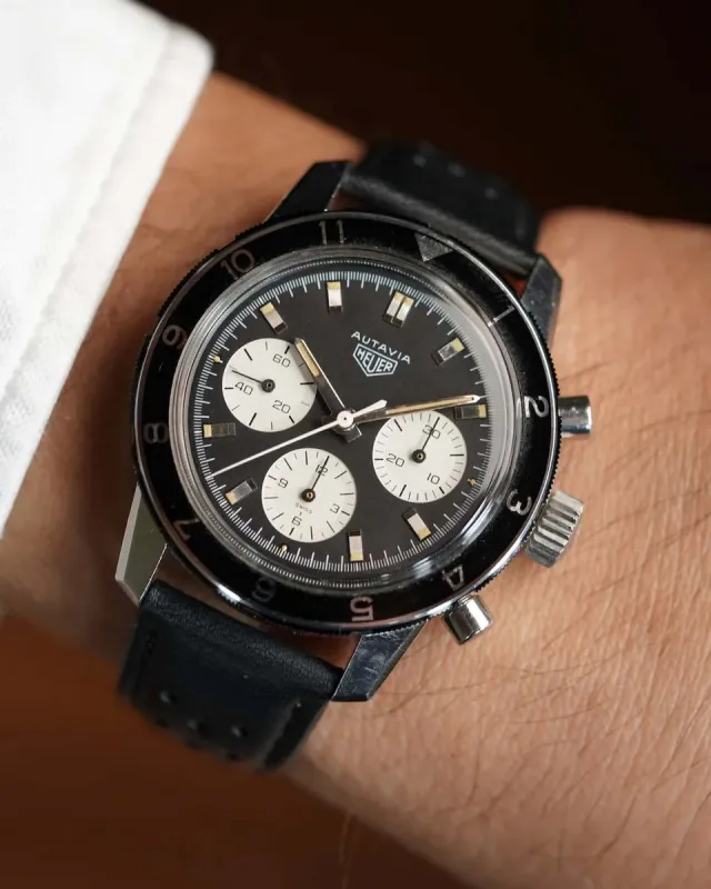 Heuer Autavia Reference 2446C Unpolished with Service Booklet sold by J. Press