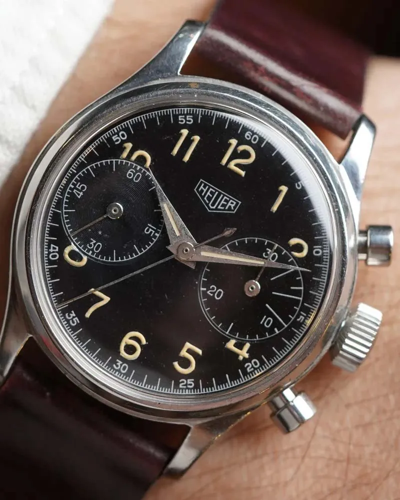 Heuer Chronograph Ref. 2406 Gilt Dial sold by J. Press product image thumbnail 3